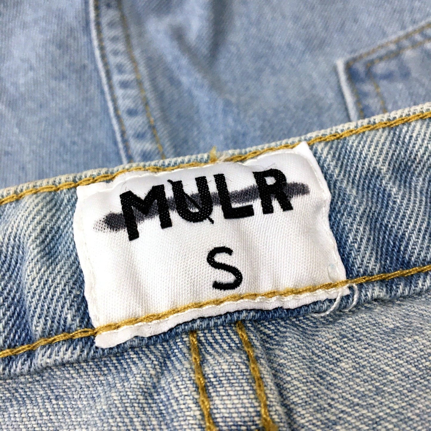 MULR Mens Distressed Denim Shorts Distressed Light Blue Denim Shorts, Size S NEW