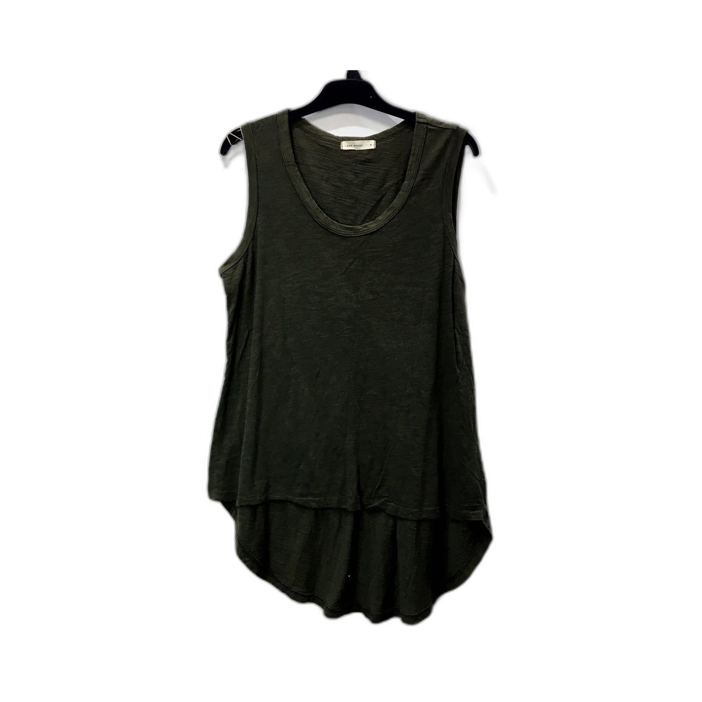 3rd Story Womens Relaxed Fit Cotton Tank Top in Olive Green, Size S