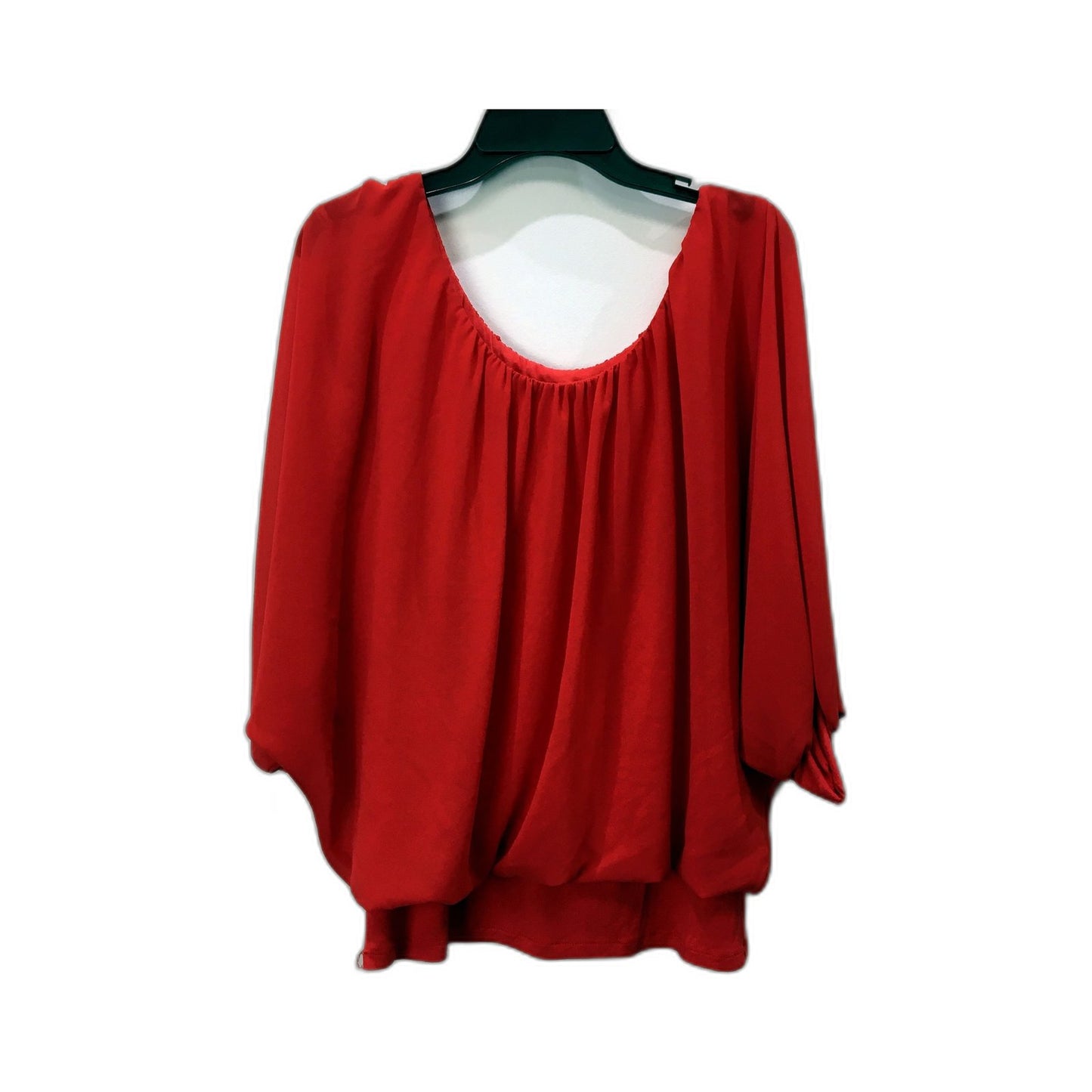 Sandro Ferrone Womens Cotton Pullover Blouse in Red, Size Medium