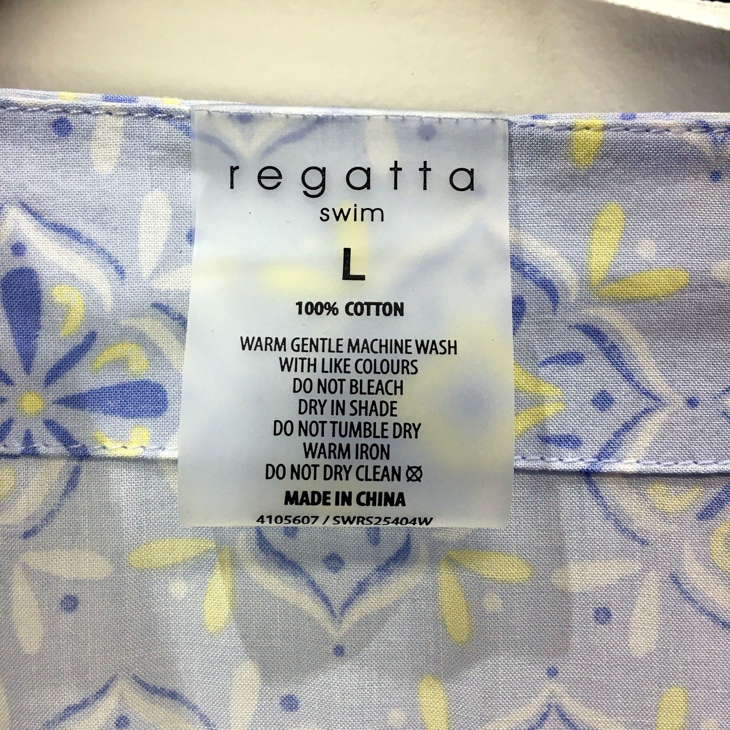 Regatta Womens Sleep Cover-up Robe Blue and Yellow Floral Print Cotton NEW