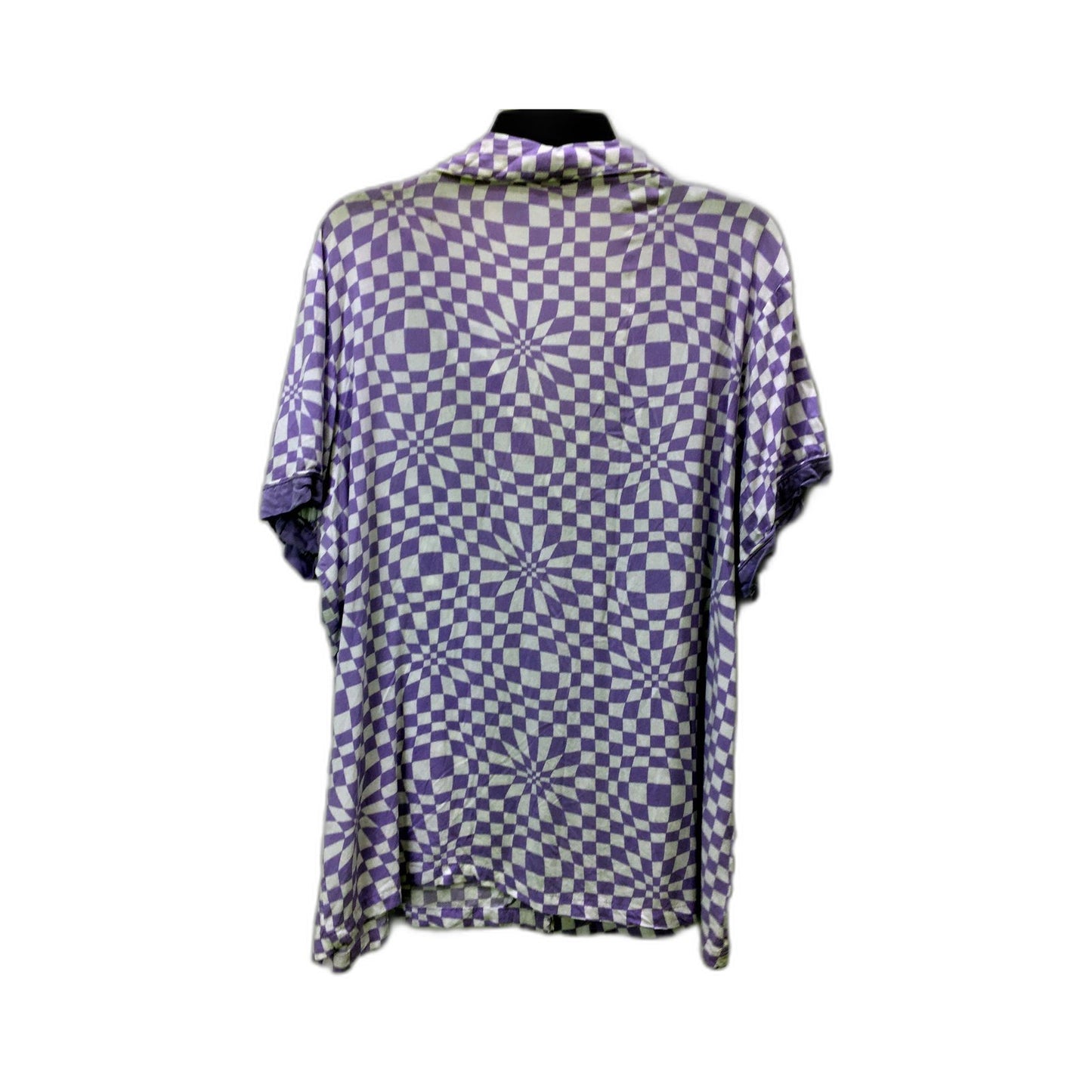 ed.it.ed Womens Button-Down Sleep Shirt Checkered Plaid Purple and White Size 16