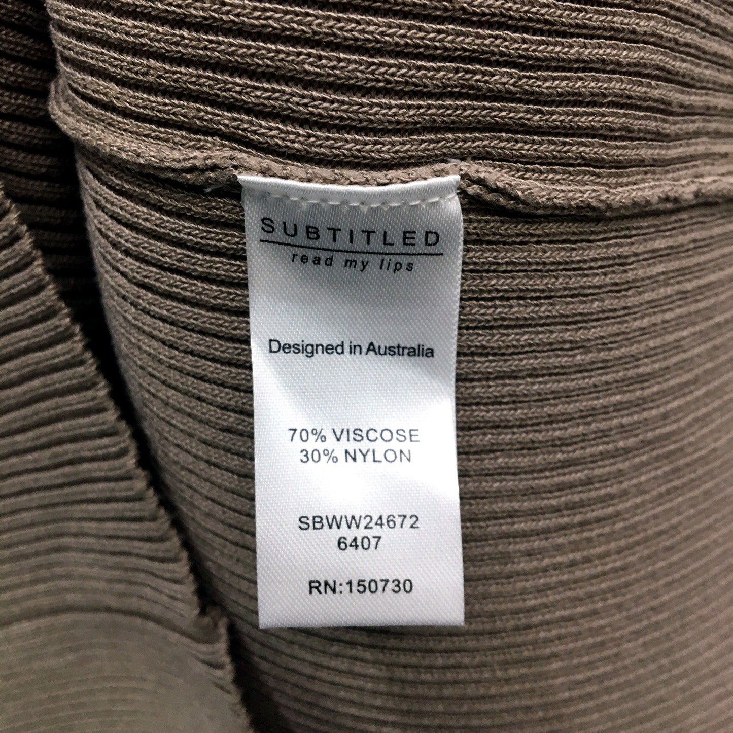 Subtitled Womens Ribbed Knit Maxi Skirt in Taupe, Size S NEW