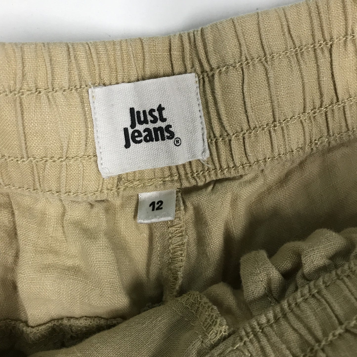 Just Jeans Women's Linen Mid Rise Tan Shorts Size 12