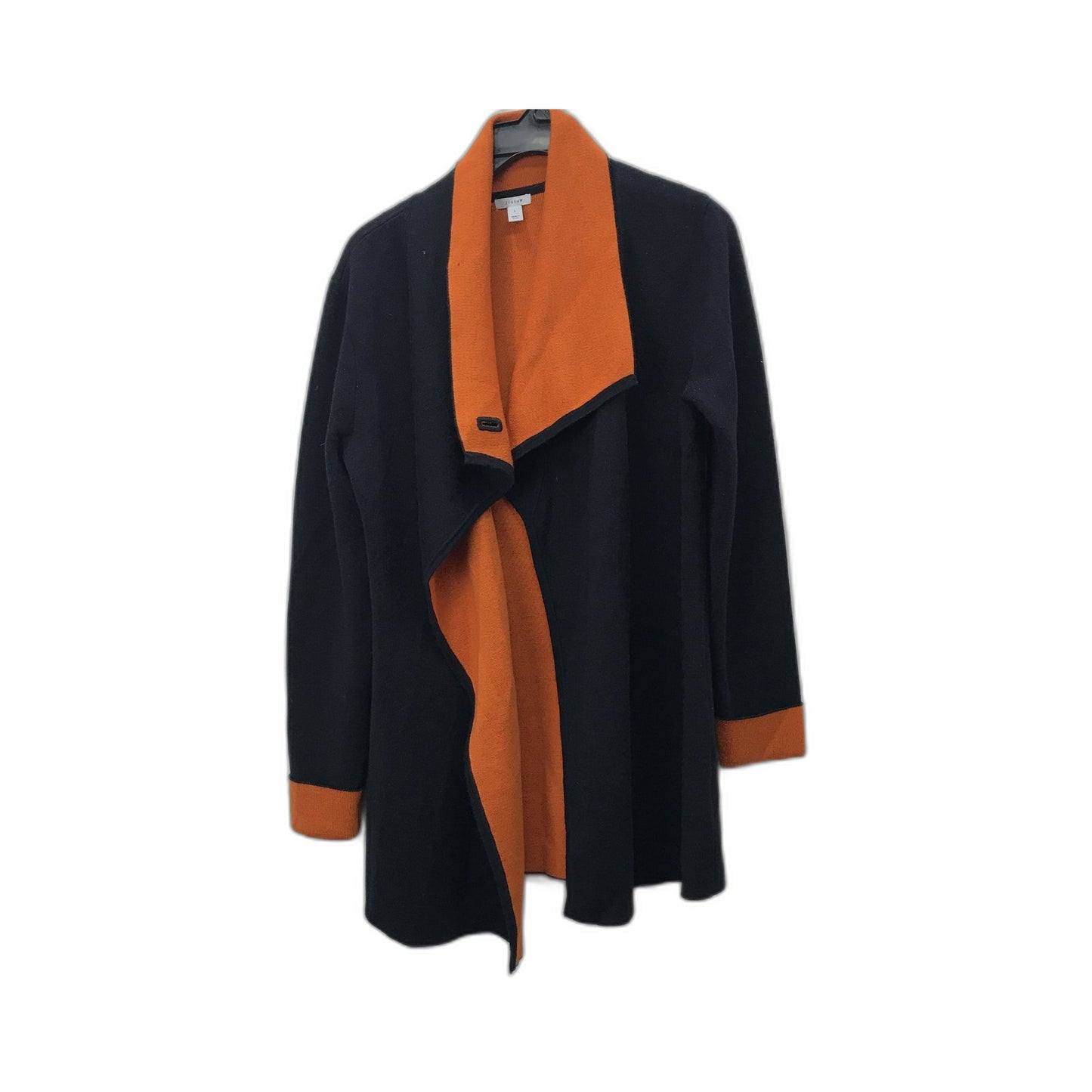 Jigsaw Wool Blend Black and Orange Long Cardigan Ladies Size L