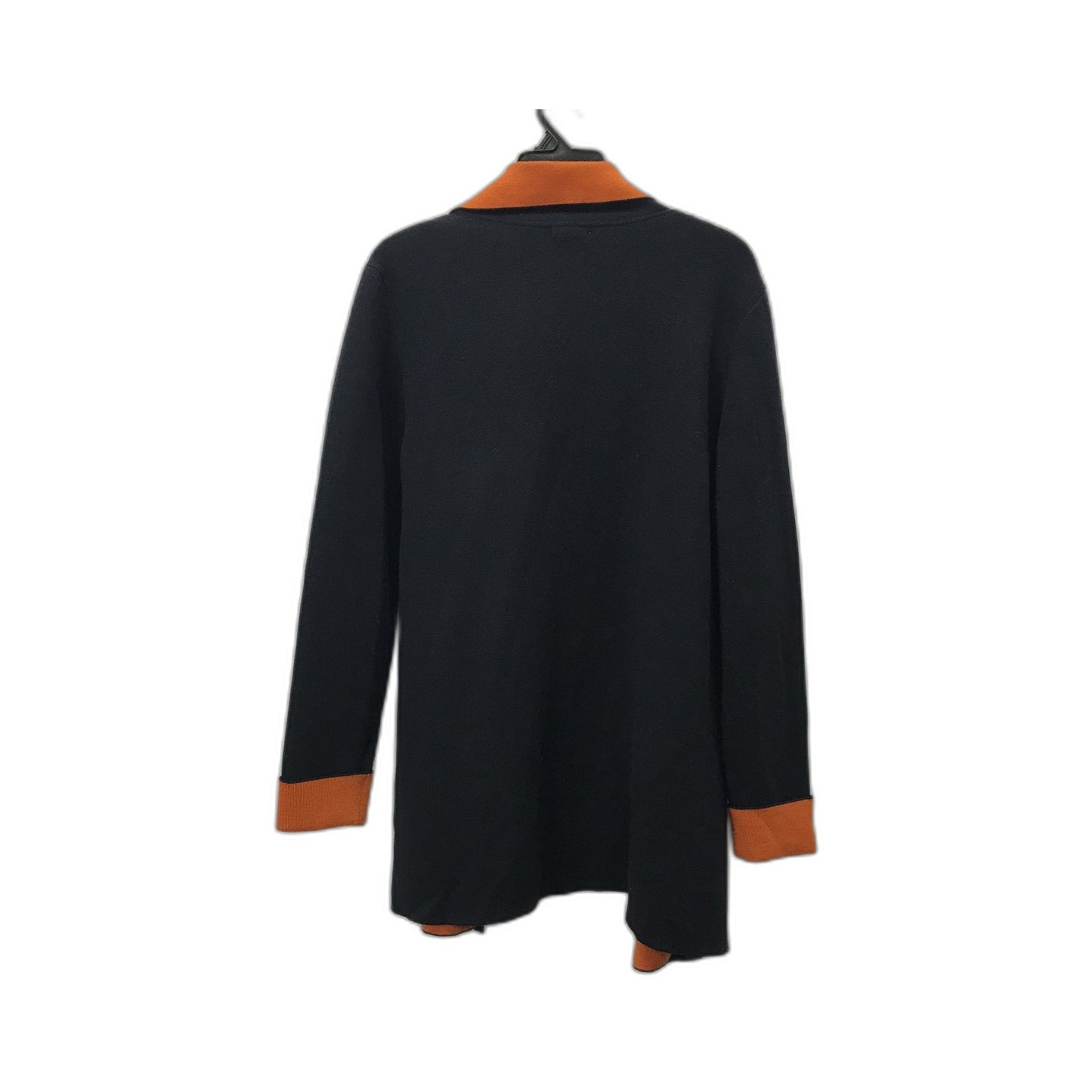 Jigsaw Wool Blend Black and Orange Long Cardigan Ladies Size L