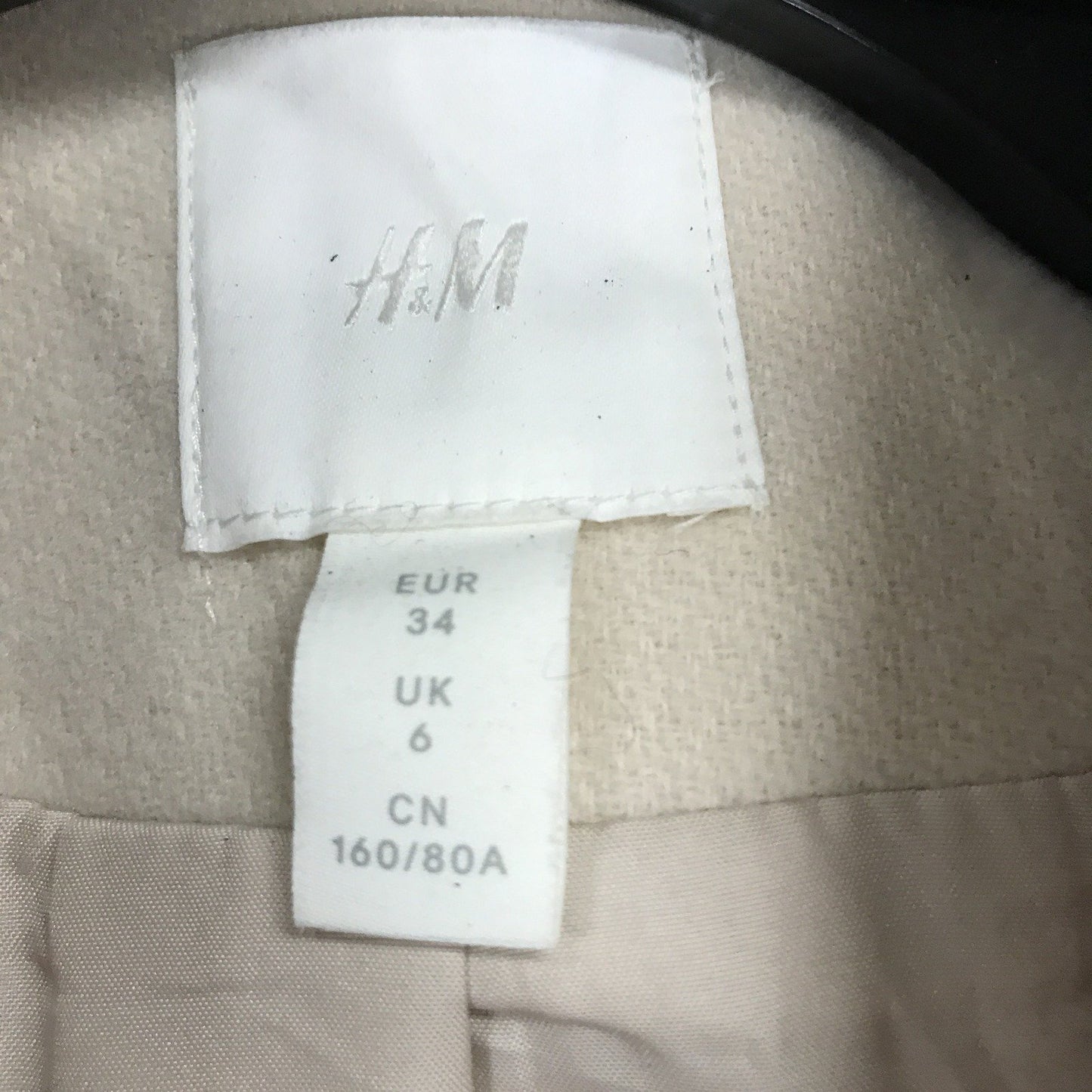 H&M Belted Trench Coat Women's Beige Lightweight Outerwear Size EUR 34 / UK 6