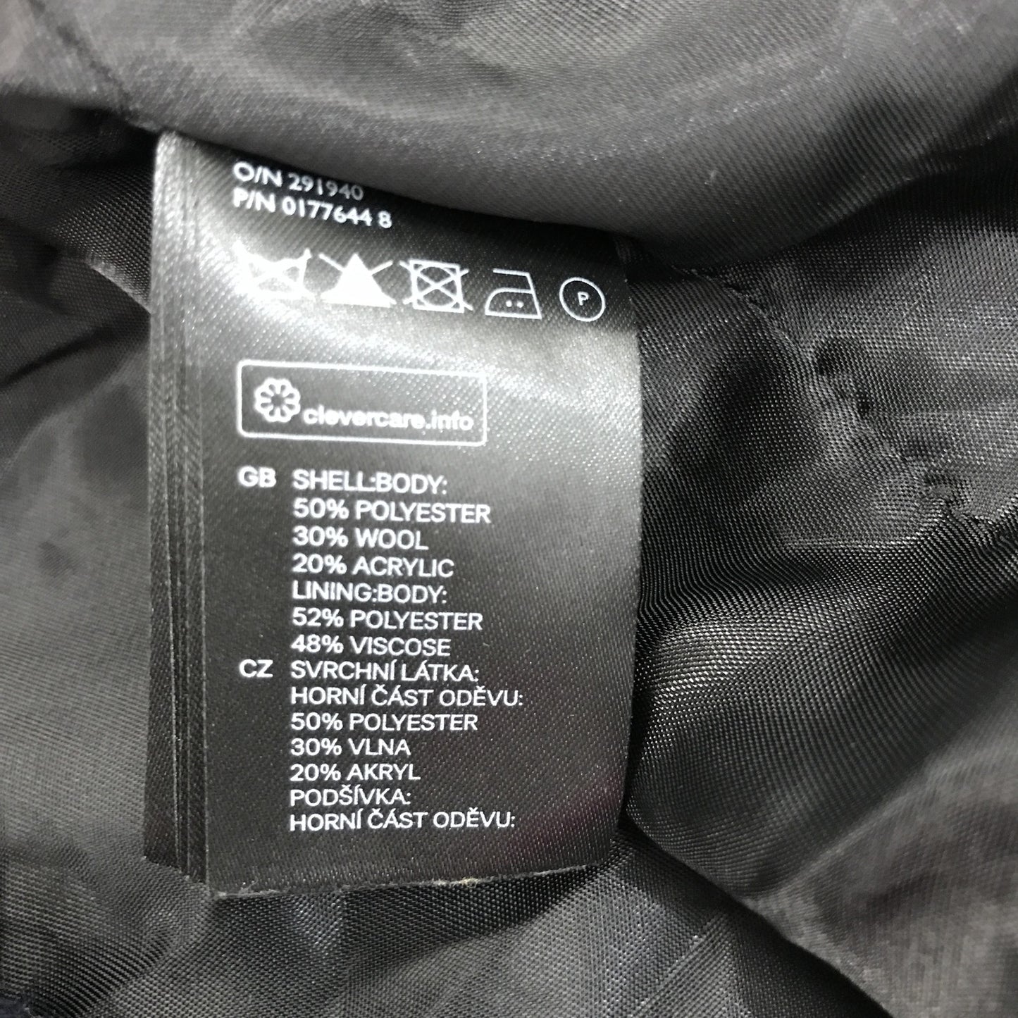 H & M Wool Blend Herringbone Belted Coat Warm Winter Outerwear Size 8