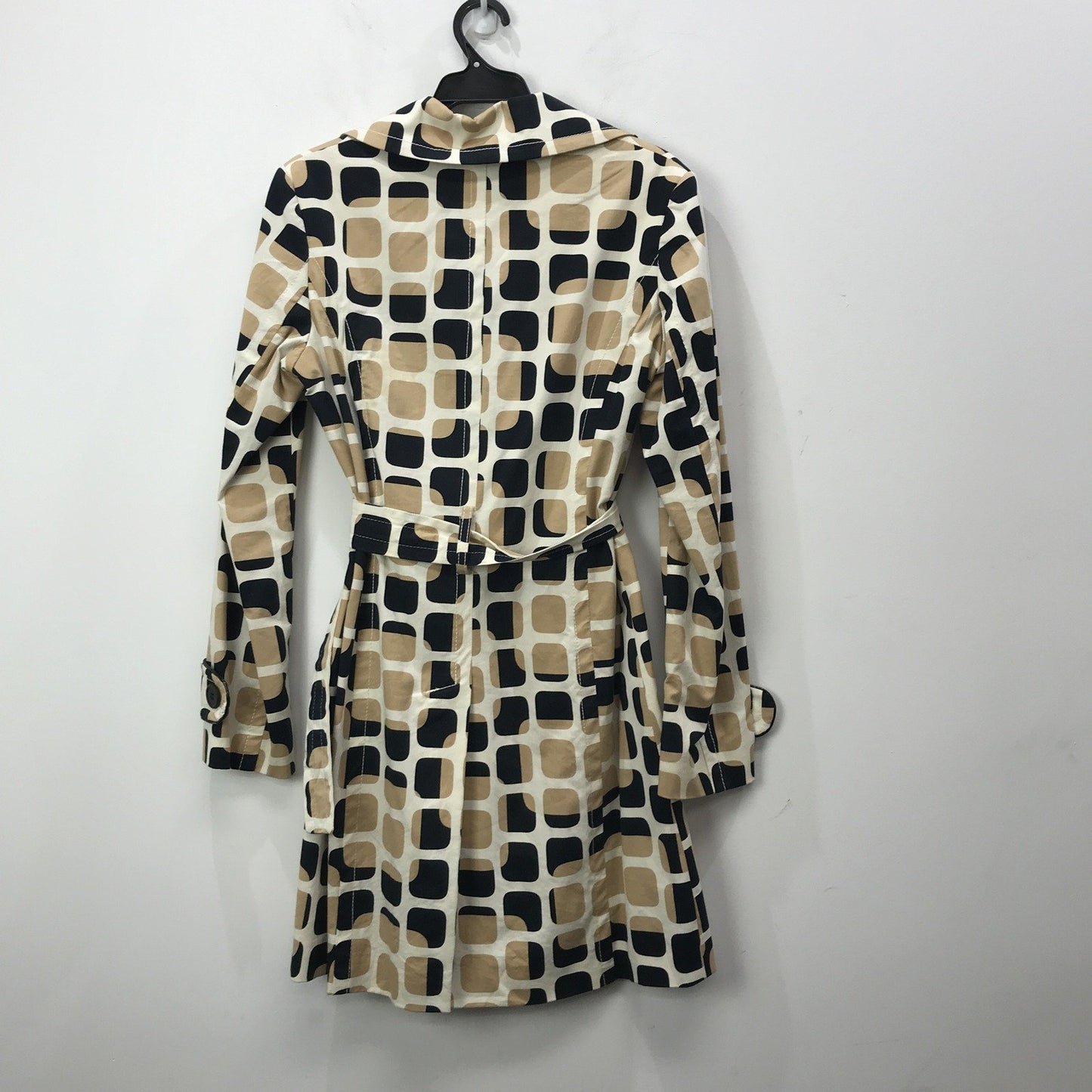 Collection Womens Trench Coat Belted Cotton Patterned Jacket Sz 10