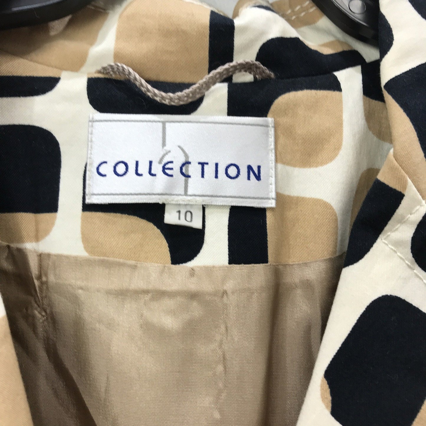 Collection Womens Trench Coat Belted Cotton Patterned Jacket Sz 10