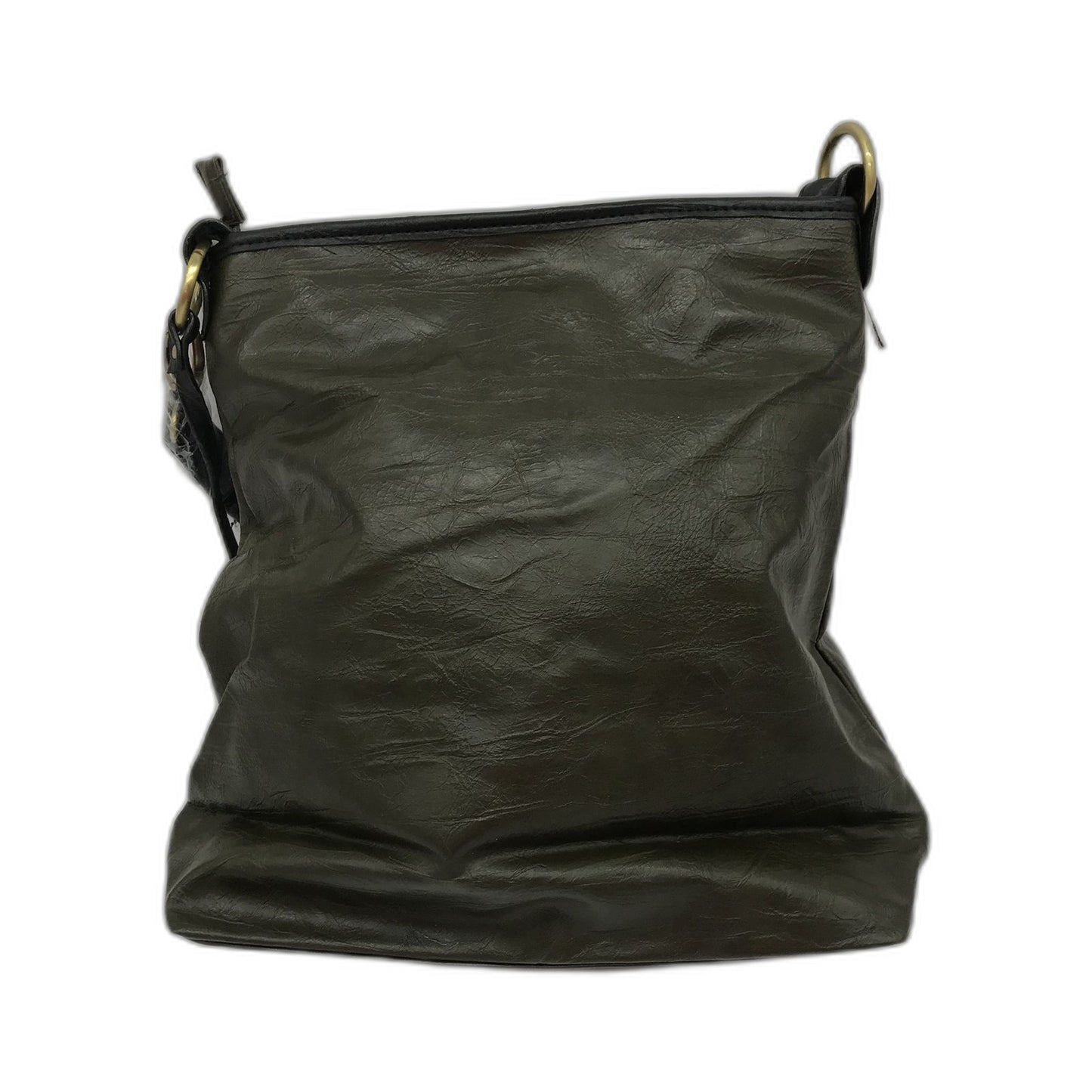Hobo Shoulder Bag Faux Leather Olive Green Unisex NEW