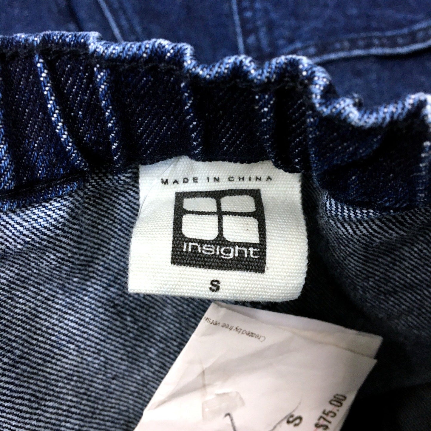 Insight Womens Denim Cargo Overalls Dark Blue Utility Pants Size S NEW