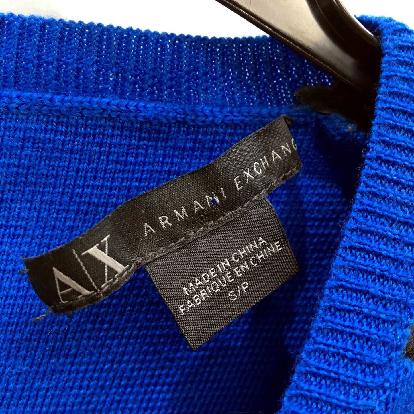 Armani Exchange Womens Blue Long Sleeve Dress Comfortable Knit Top Size Small