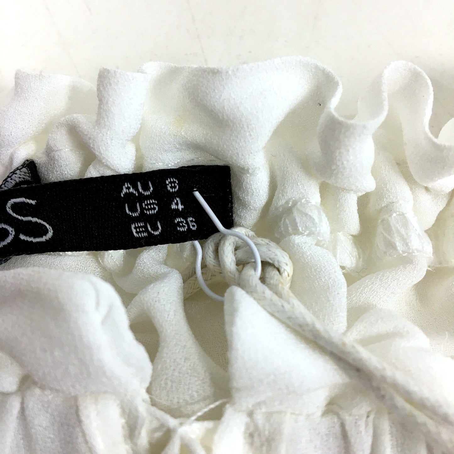 Sass Womens Emilia Puff Sleeve Blouse in Pearl White, Size 8 NEW
