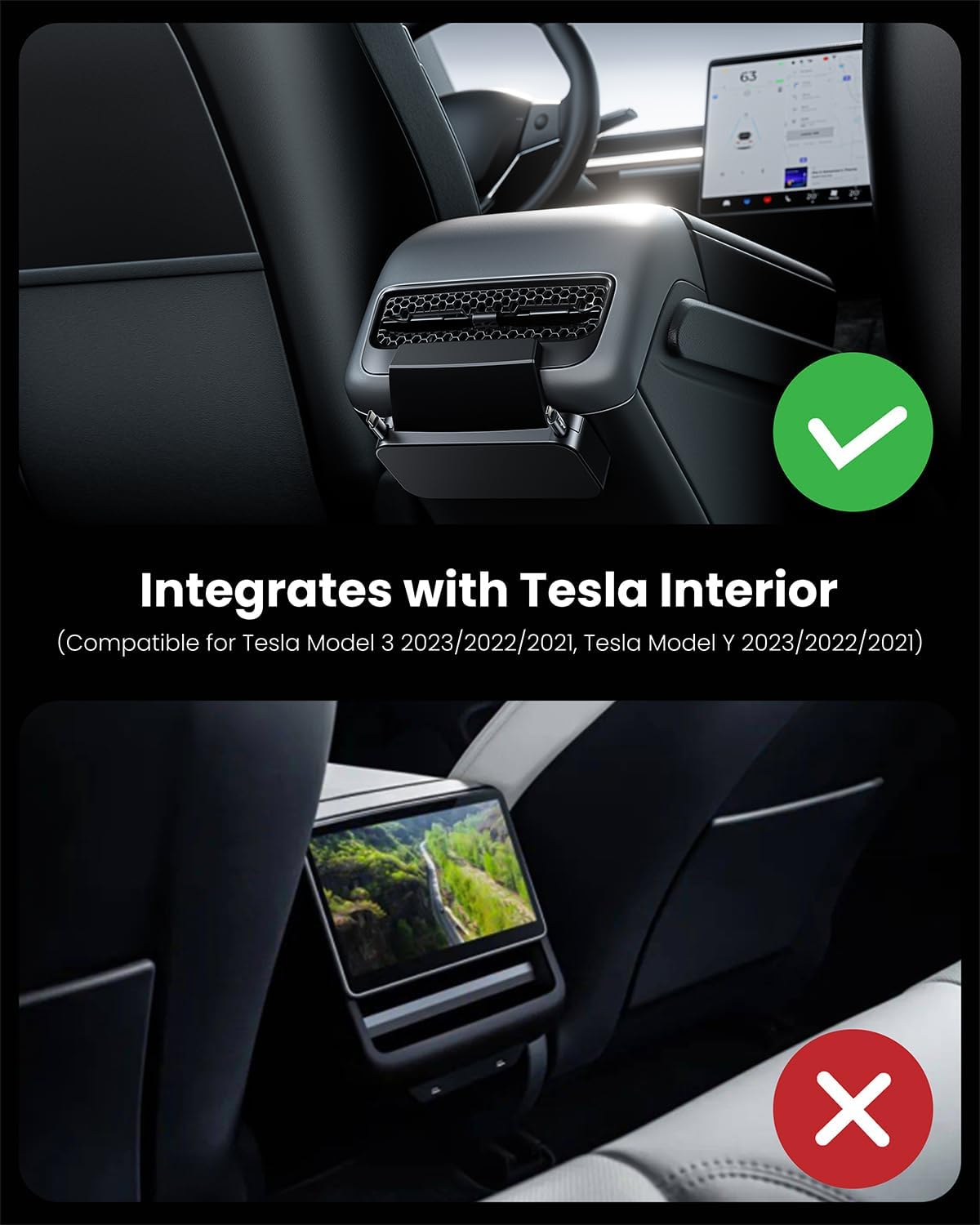 Fasgear Rear USB Charging Hub Docking Station for Tesla Model Y - DEMO