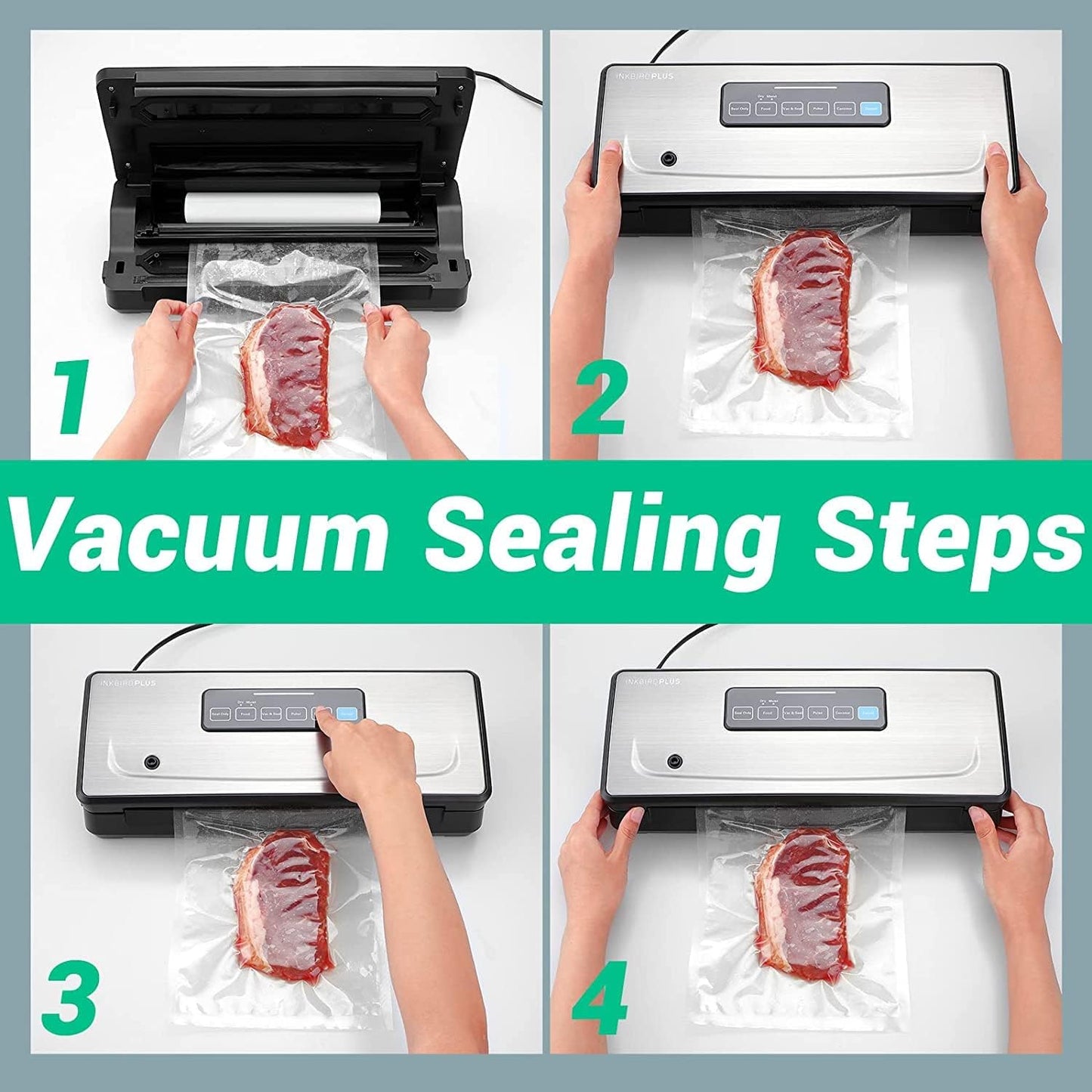 Inkbird Vacuum Sealer Machine Food Storage with Seal Bags and Starter Kit NEW