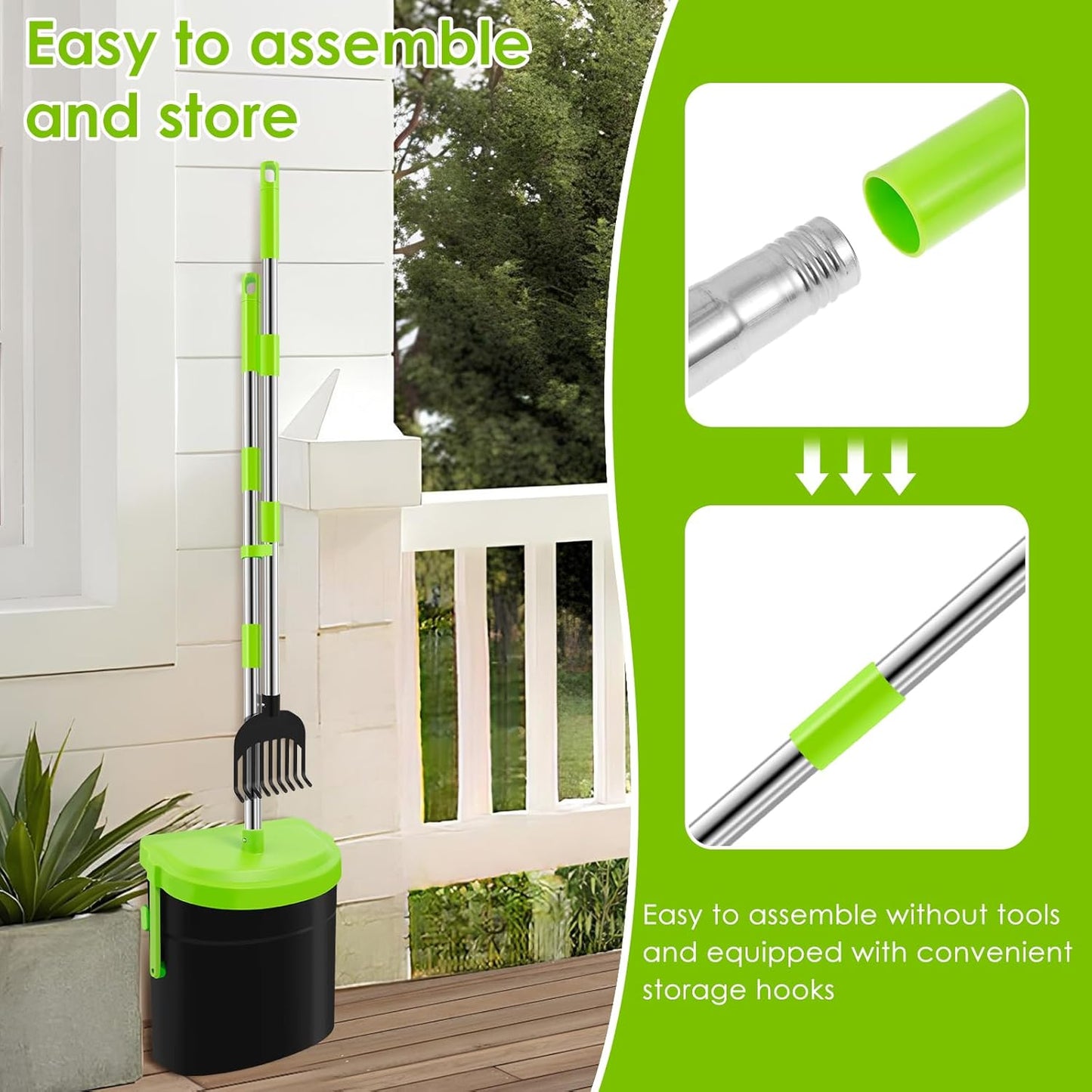 Adjustable Ergonomic Dog Poop Scooper Set with Demonstration - Pooper DEMO