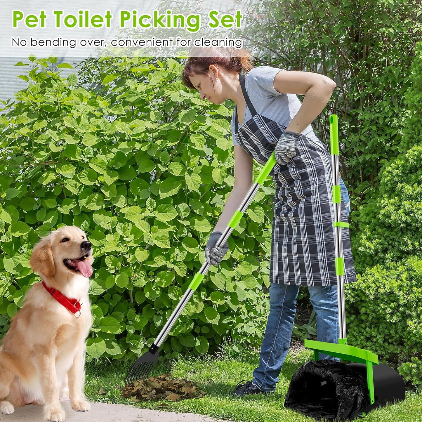 Adjustable Ergonomic Dog Poop Scooper Set with Demonstration - Pooper DEMO