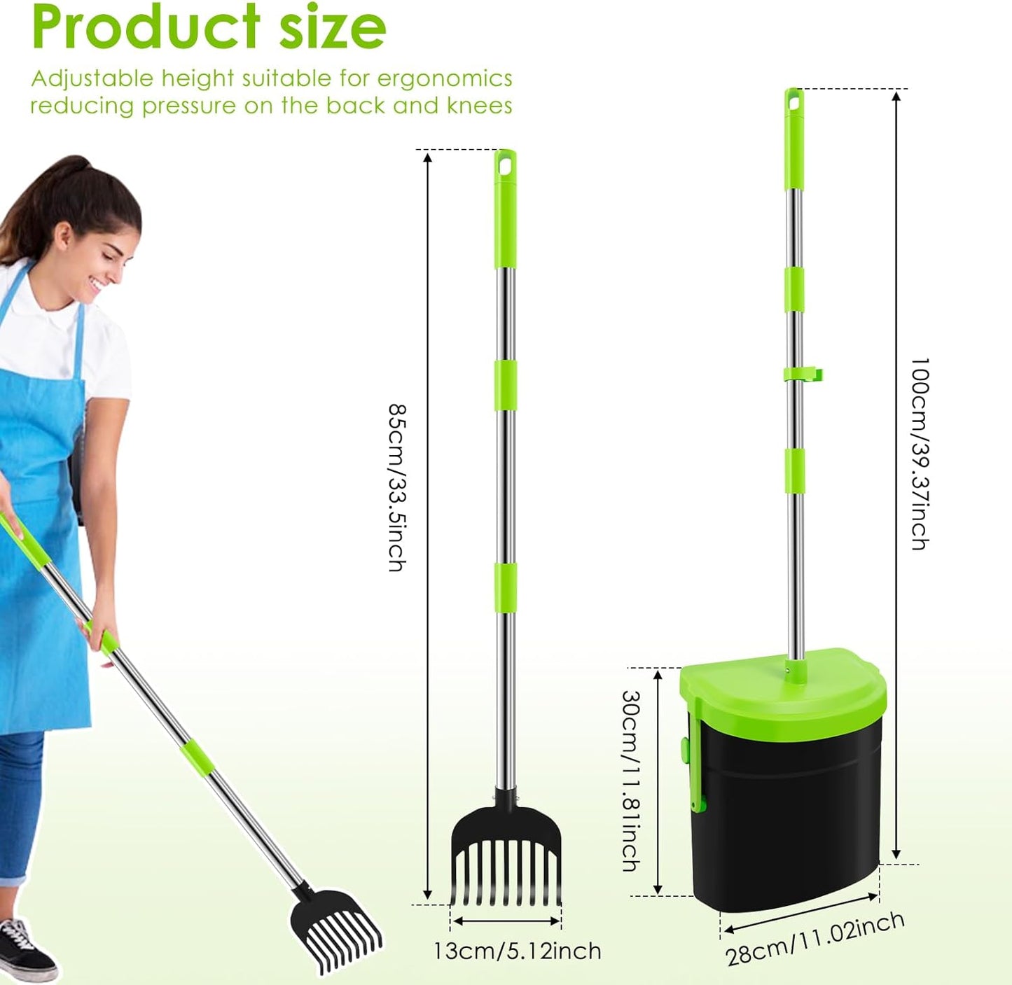 Adjustable Ergonomic Dog Poop Scooper Set with Demonstration - Pooper DEMO