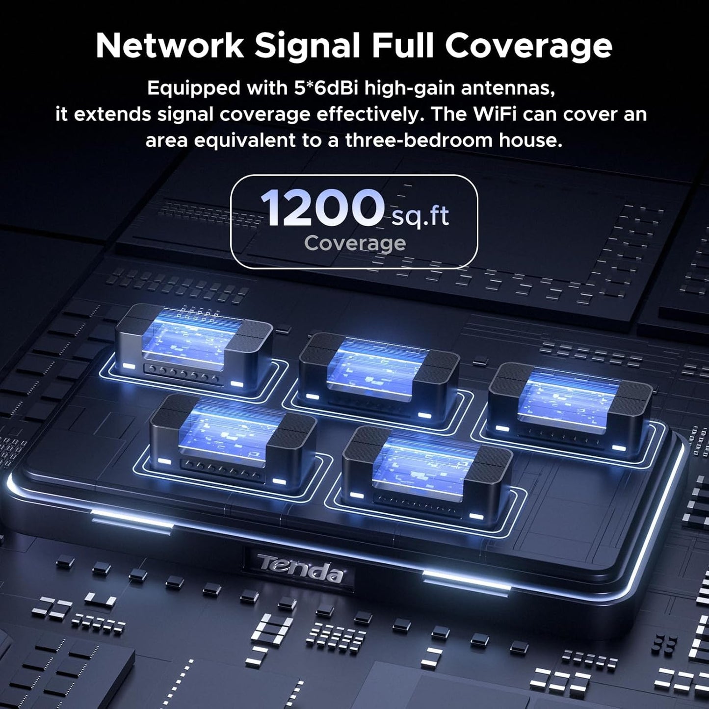Tenda AX3000 Routers Dual Band Gigabit WiFi 6 Router, Up to 3 Gbps DEMO