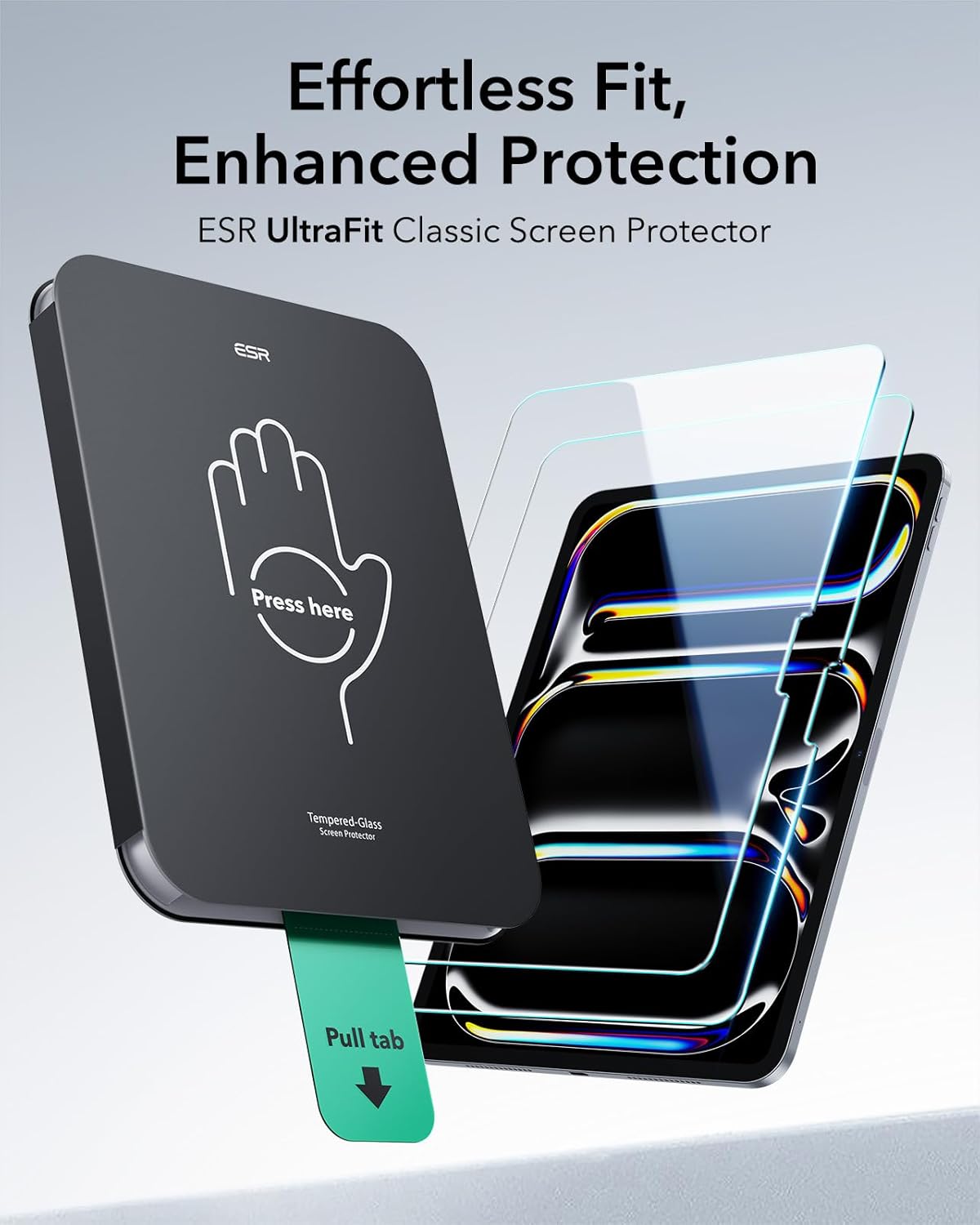 ESR 2 Pack Screen Protector for iPad Pro 13 Inch Tempered Glass UltraFit NEW