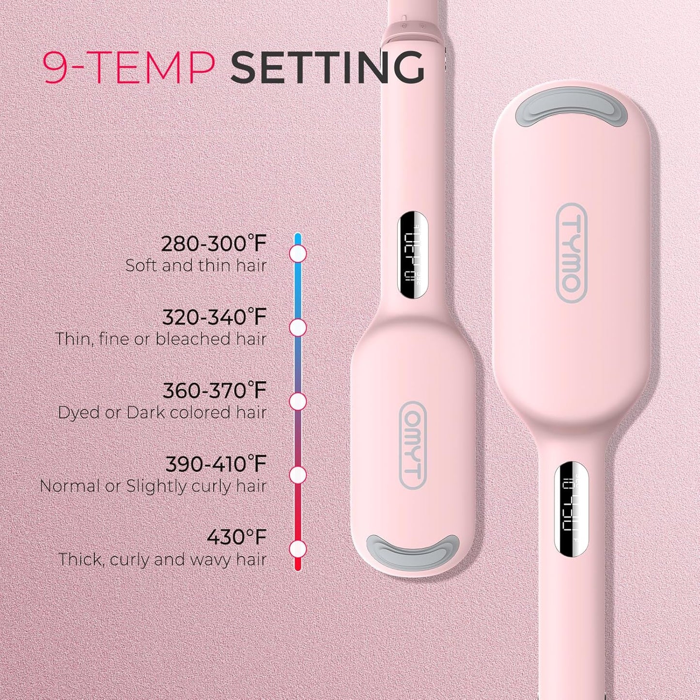 TYMO 32mm Wavers Hair Crimper Waver Tool for Beach Waves Ionic Tourmaline NEW