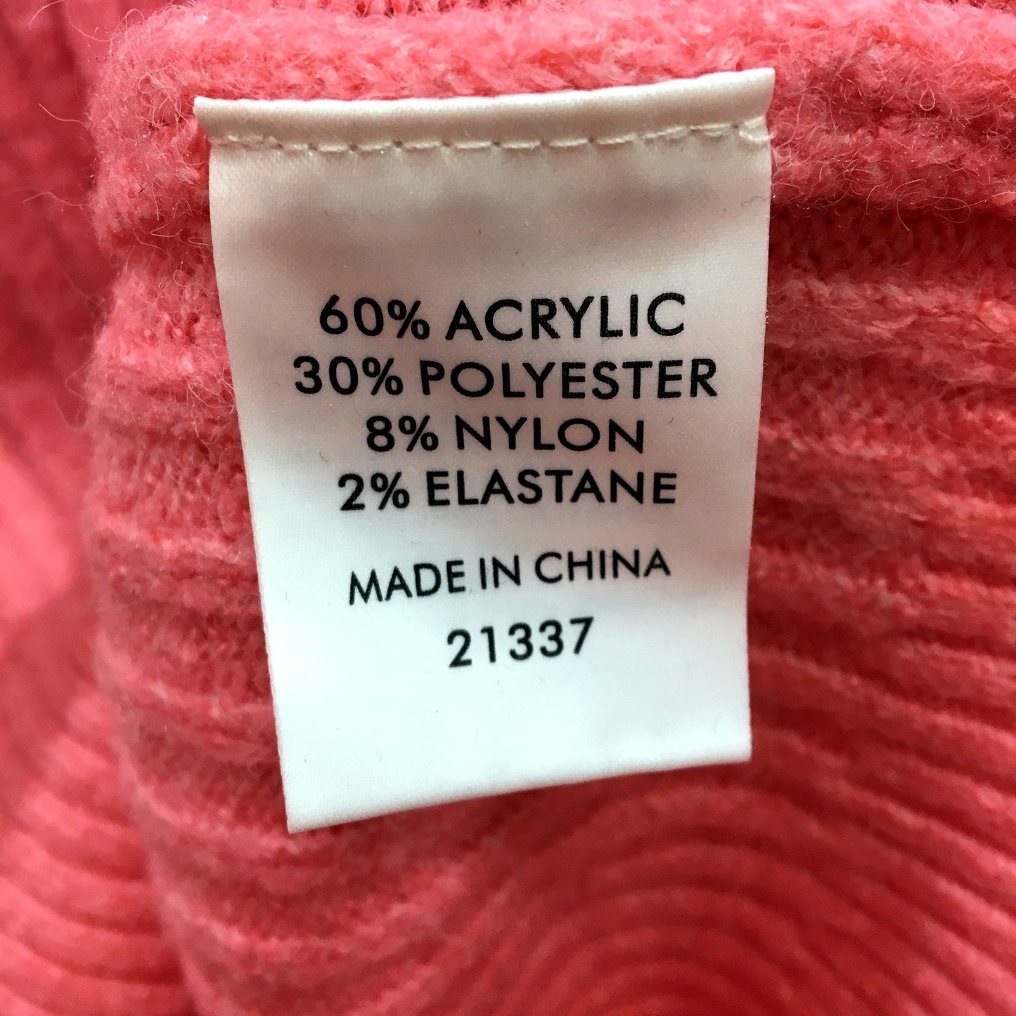 Ribbed Knit V-Neck Pullover Sweater Womens in Pink, Size M NEW