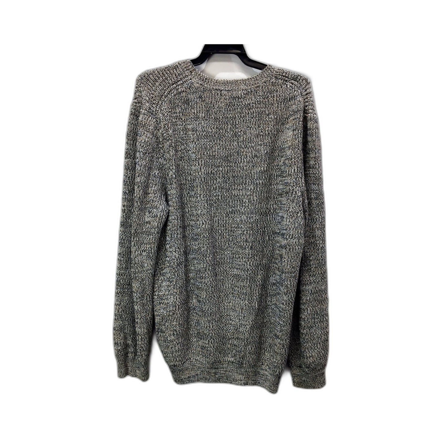 French Connection Mens Marled Knit Pullover Sweater in Gray/Beige, Size M NEW