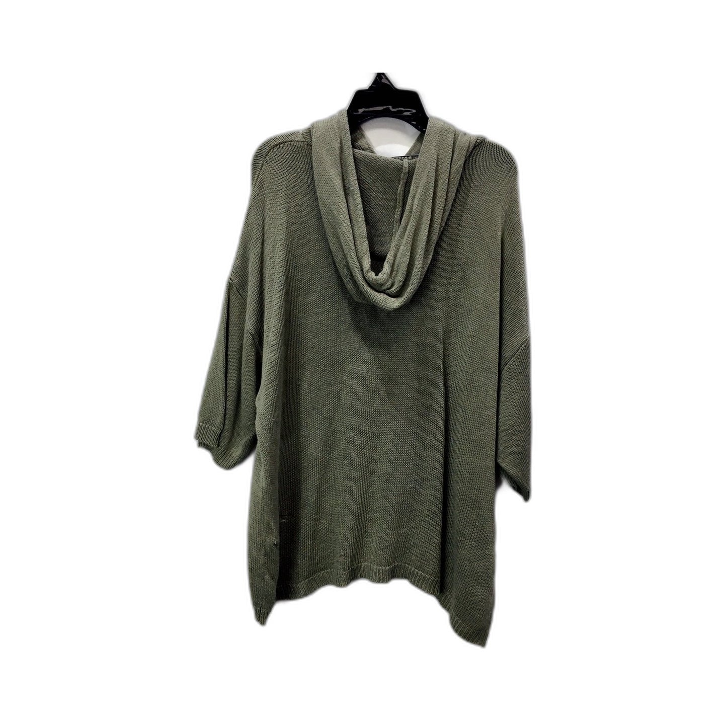 Zara Womens Olive Green Cowl Neck Cotton Pullover Sweater Size S