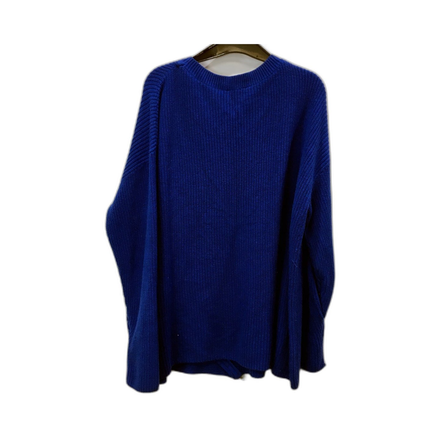 Wayne Cooper Womens Blue Knit Pullover Sweater with Zipper detial, Size L
