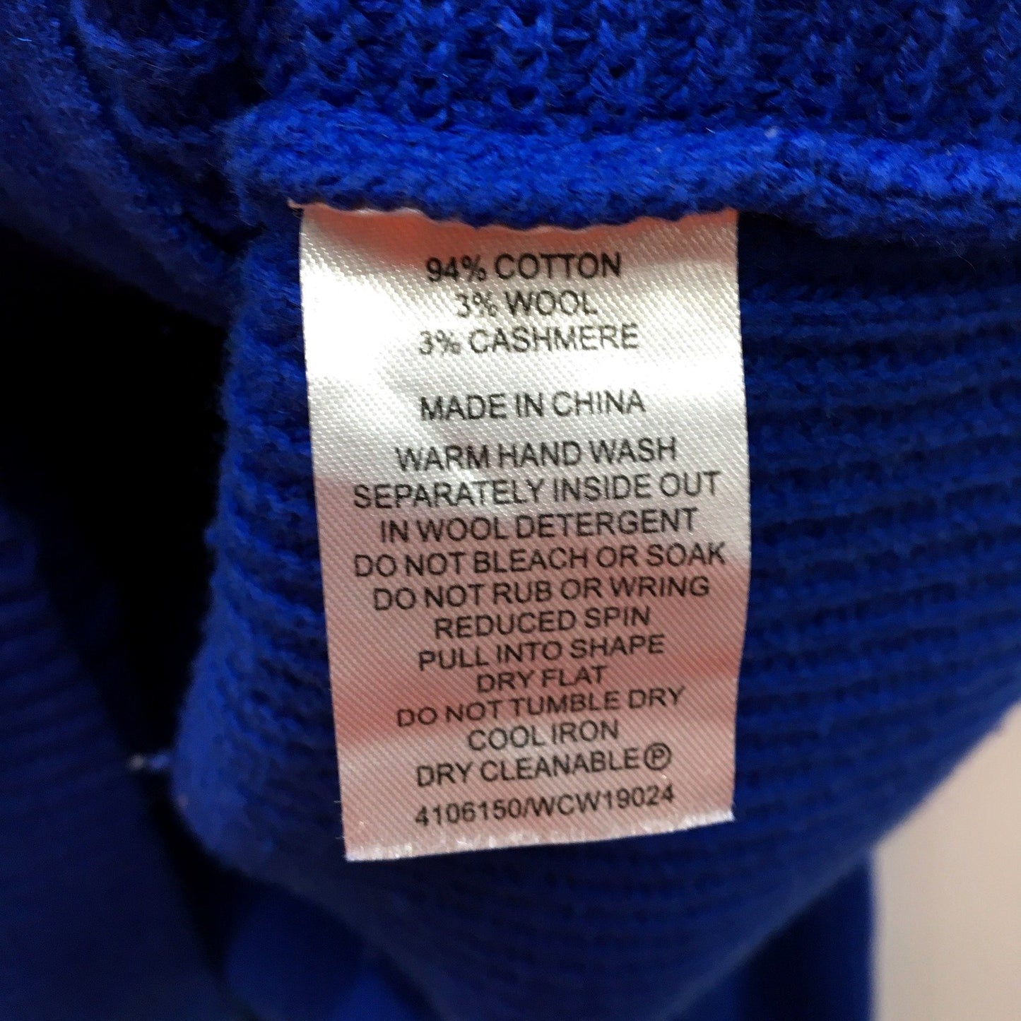 Wayne Cooper Womens Blue Knit Pullover Sweater with Zipper detial, Size L