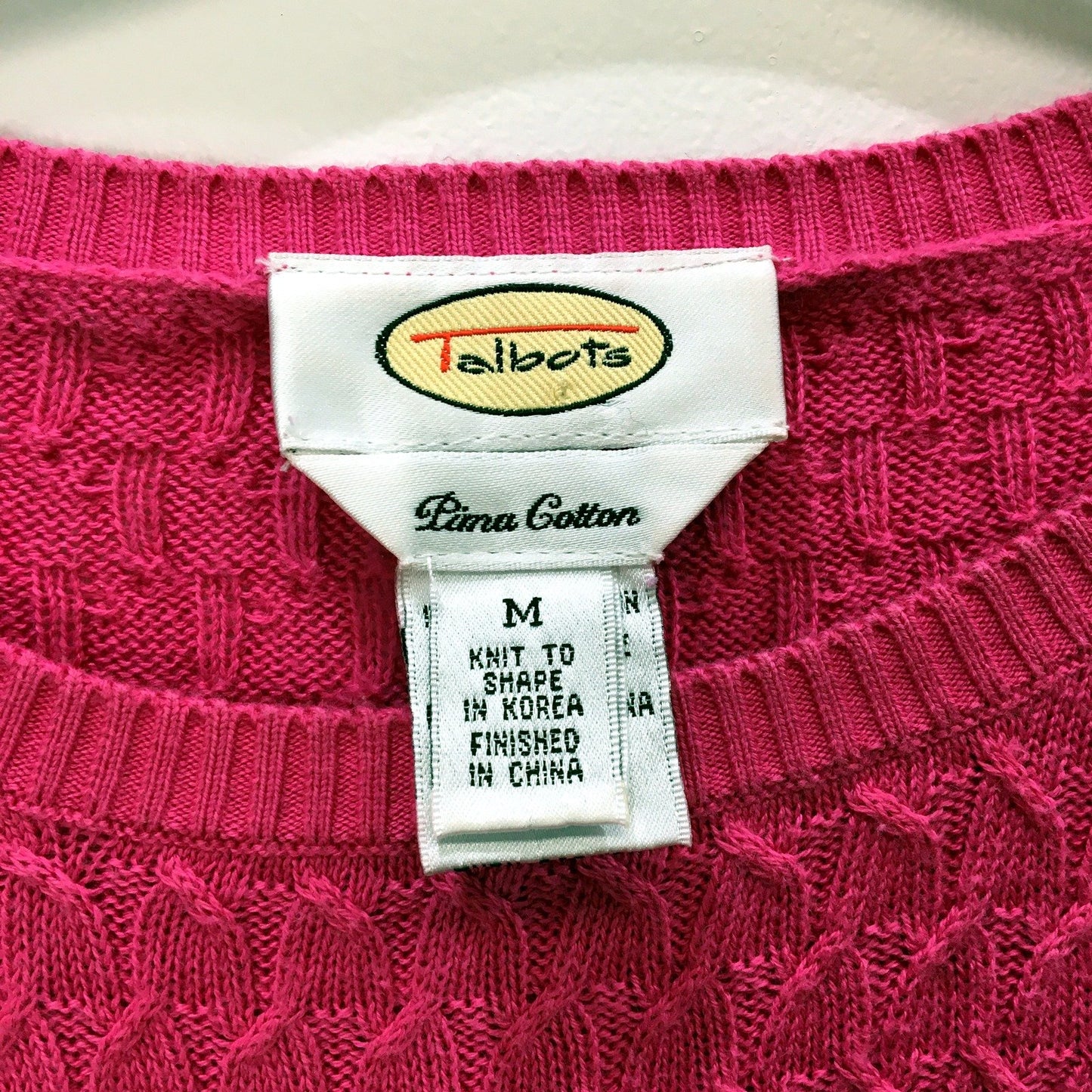 Talbots Womens Textured Knit Pullover Sweater in Fuchsia, Size M