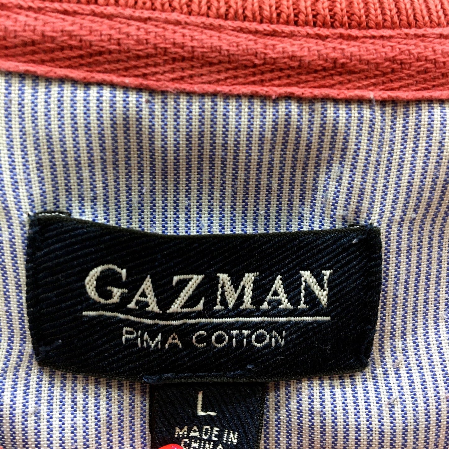 Gazman Mens Pima Cotton V-Neck Pullover Sweatshirt in Pink, Size L