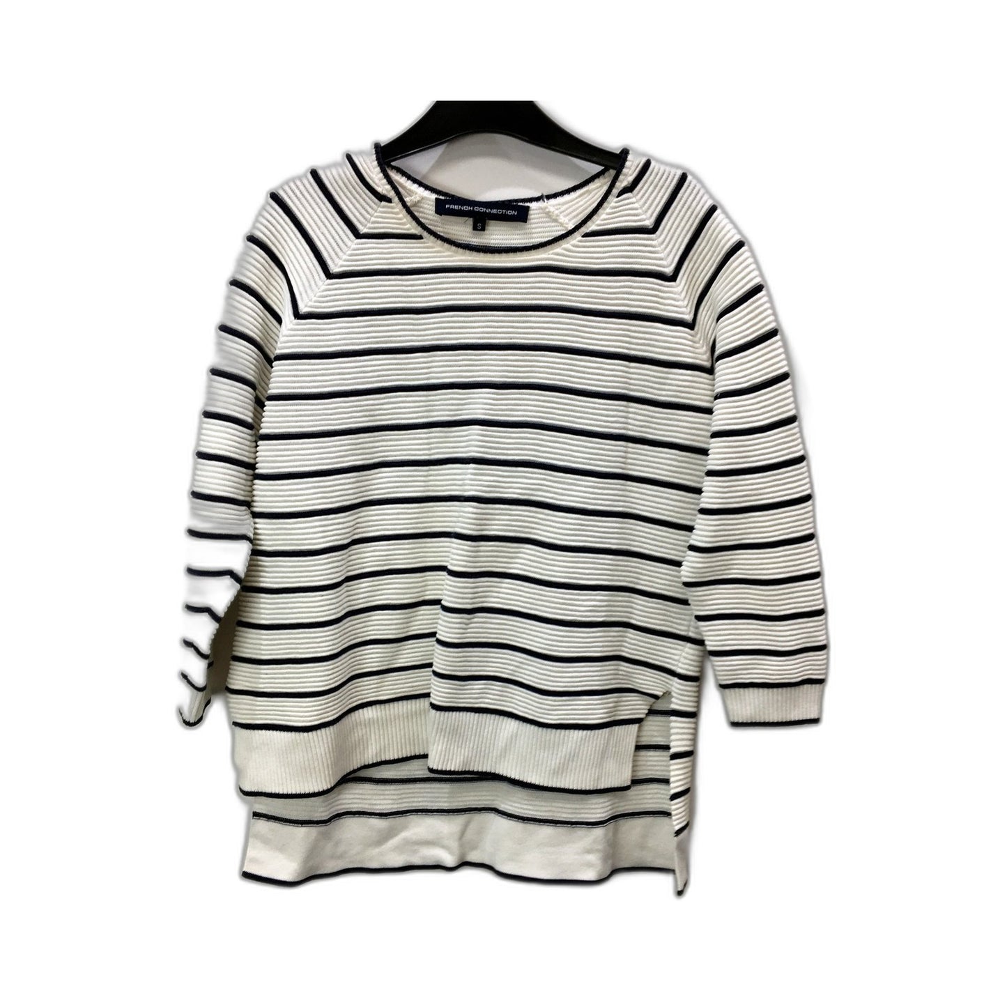 French Connection Womens Striped Pullover Sweater Cotton Black and White Size S