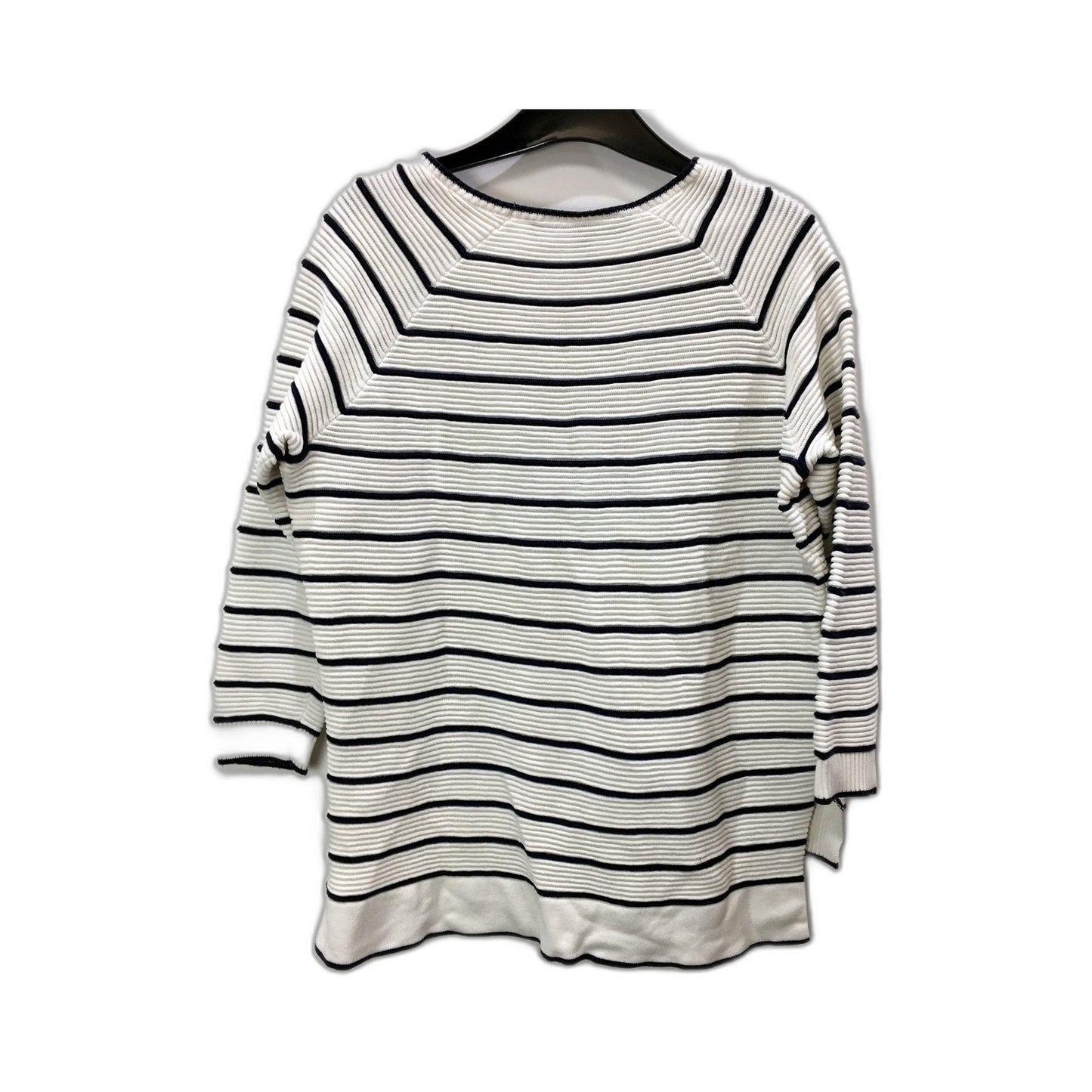 French Connection Womens Striped Pullover Sweater Cotton Black and White Size S
