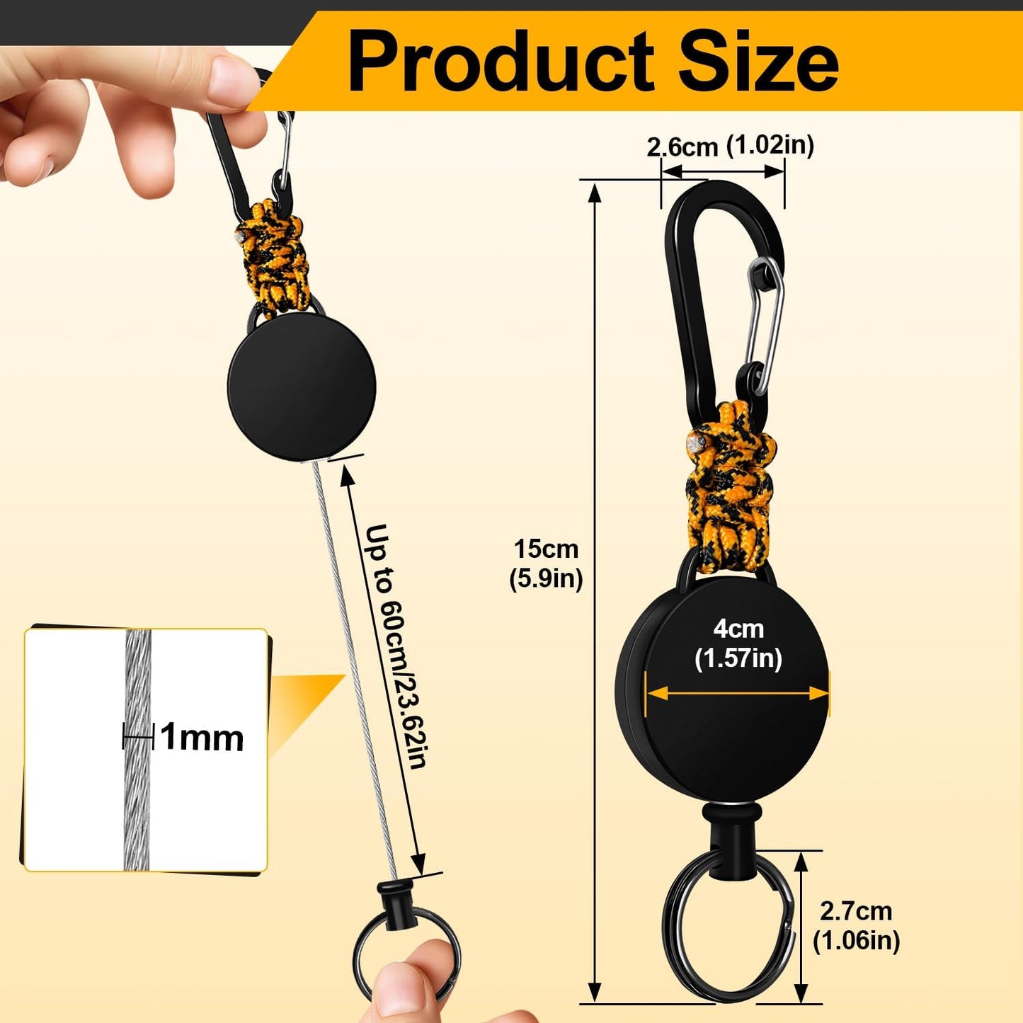 Multi-Color Retractable Badge Holders with Durable Carabiner Clip NEW