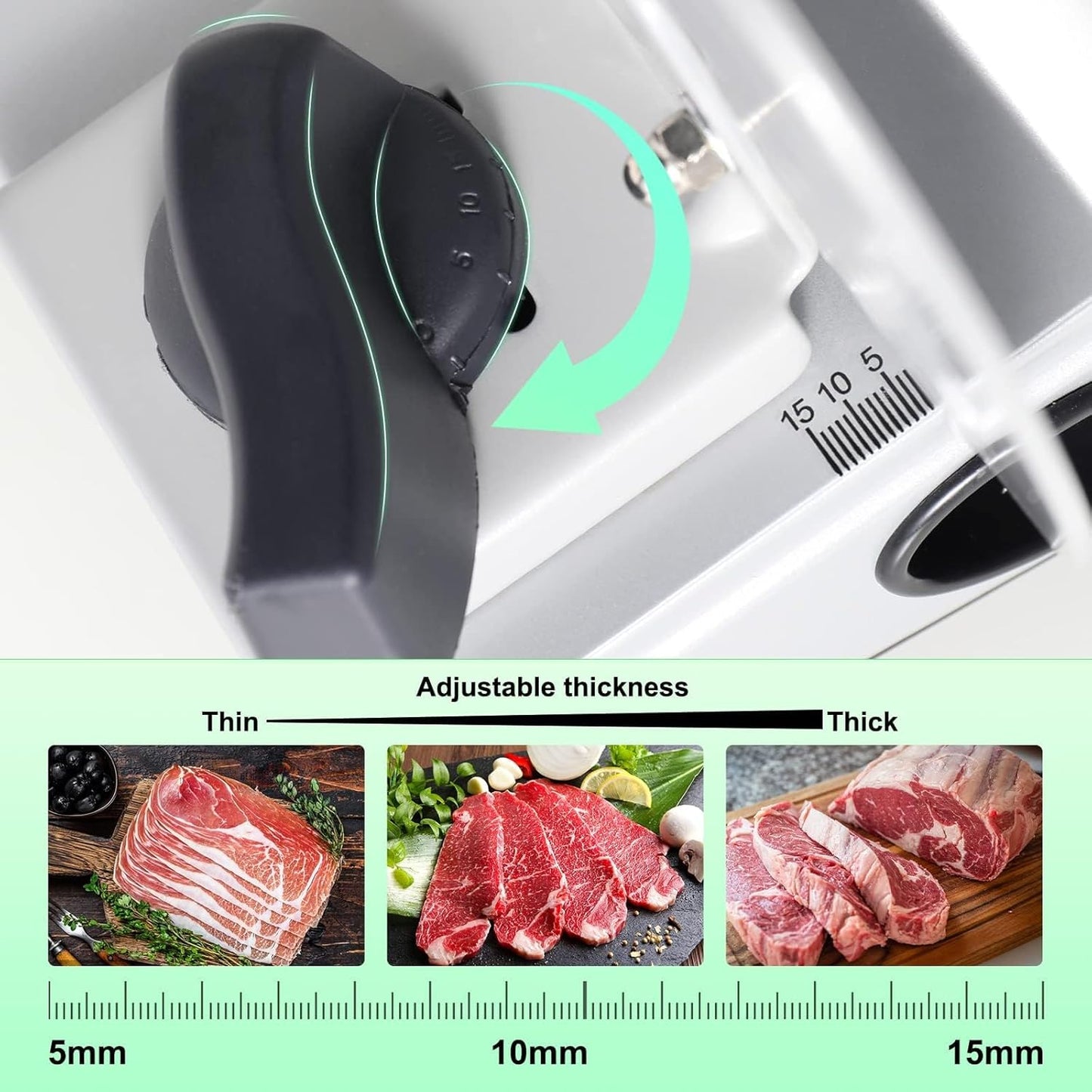 Adando Electric Small Kitchen Appliances Meat Slicer Machine Deli Food DEMO