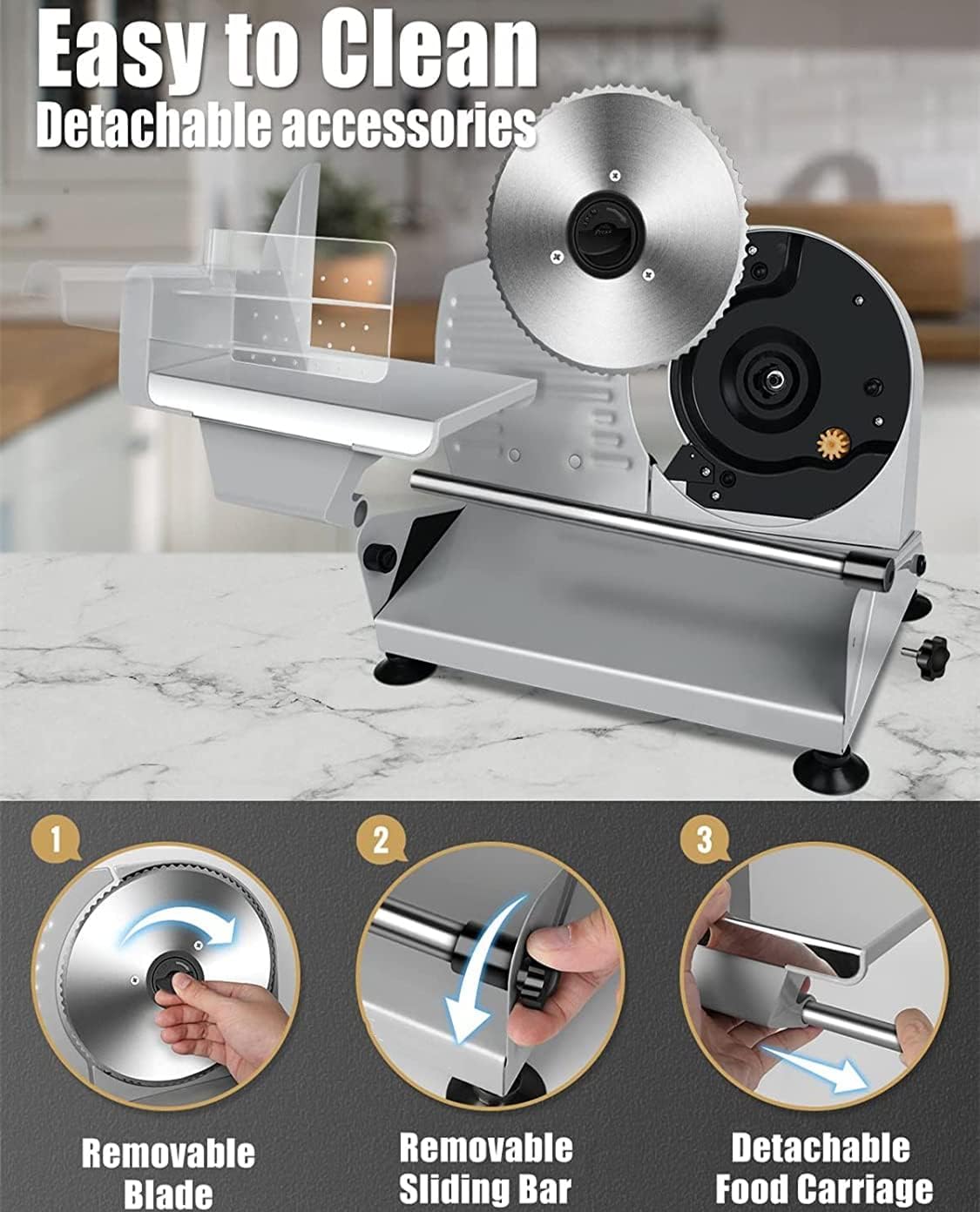 Adando Electric Small Kitchen Appliances Meat Slicer Machine Deli Food DEMO