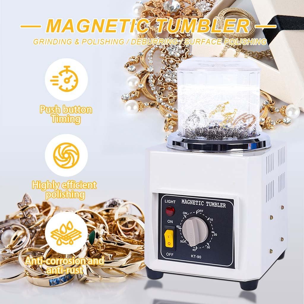 Magnetic Tumbler Polisher Jewelry Polishing Machine for Polishers Plastic NEW