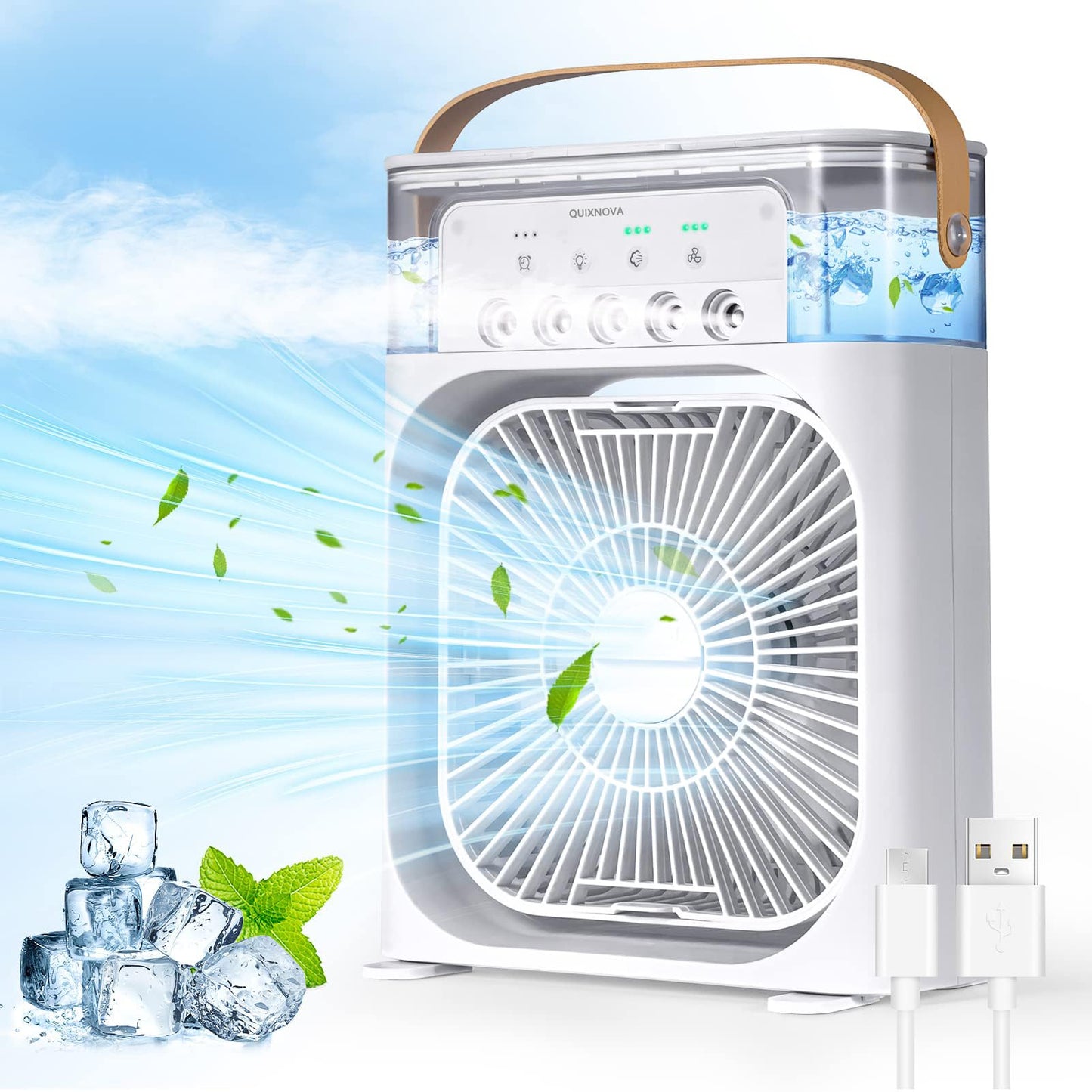 QUIXNOVA Evaporative Mobile Air Conditioners Air Cooler with LED DEMO