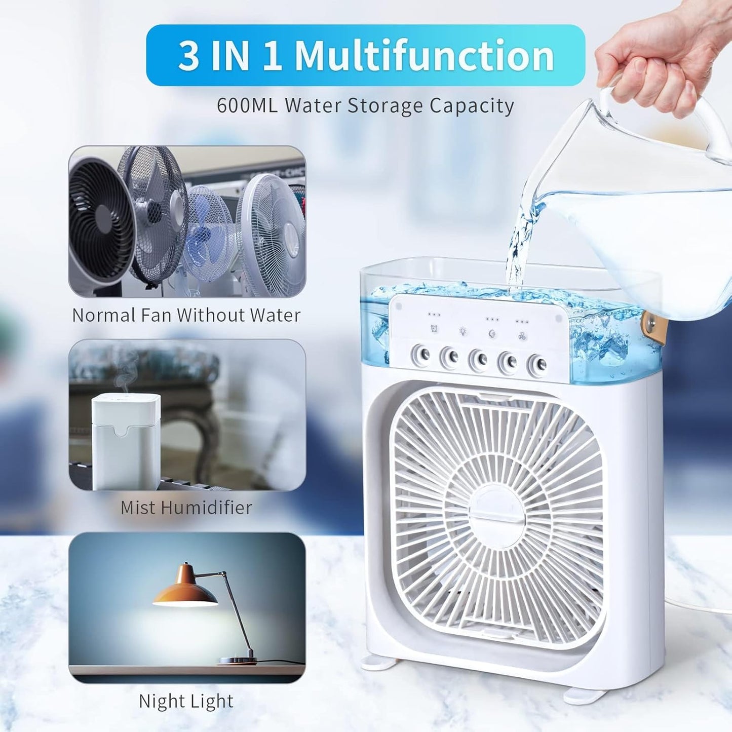 QUIXNOVA Evaporative Mobile Air Conditioners Air Cooler with LED DEMO