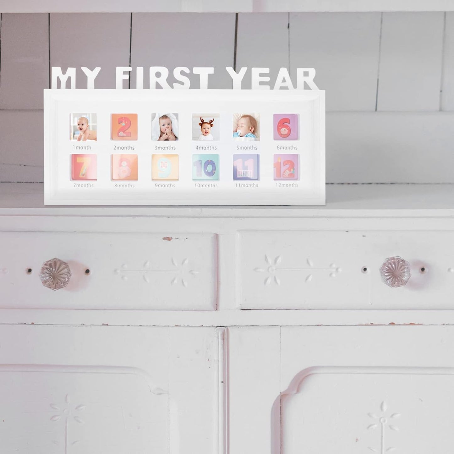 Kisangel Baby Growth Photo Frame Infant First Year Picture White NEW