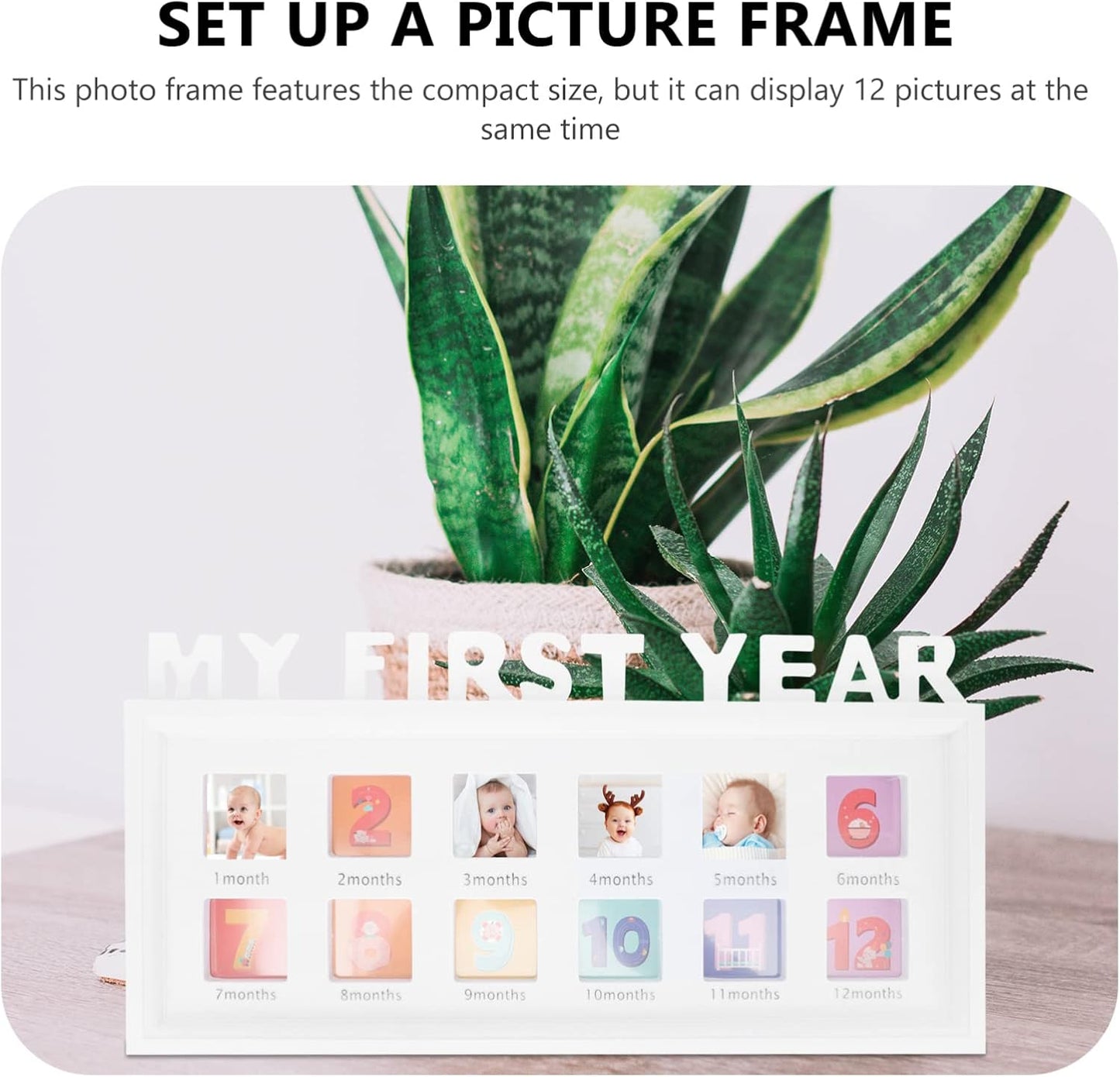Kisangel Baby Growth Photo Frame Infant First Year Picture White NEW