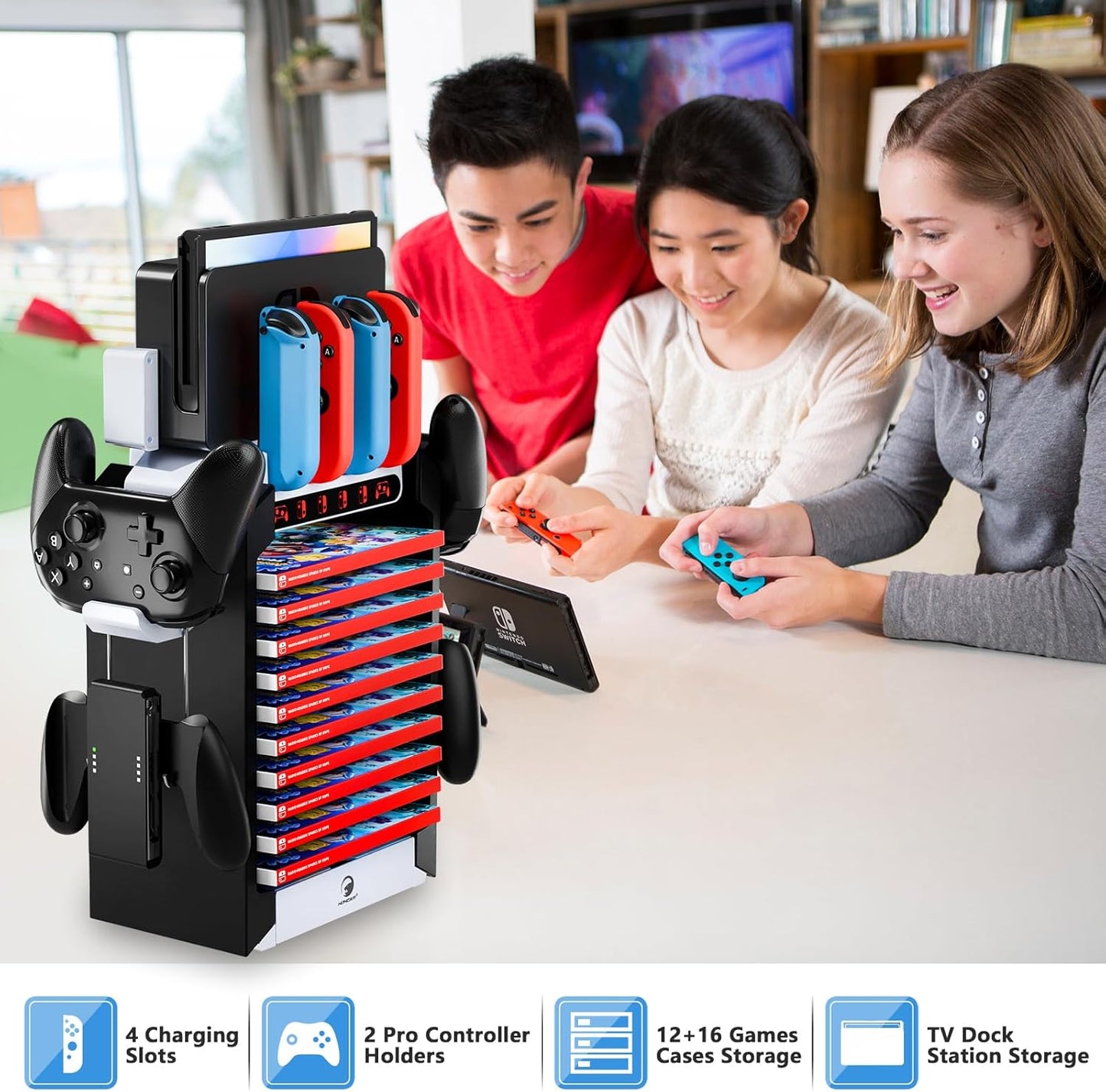 HONCAM Multifunctional Charging Station Organizer with Controller Storage NEW
