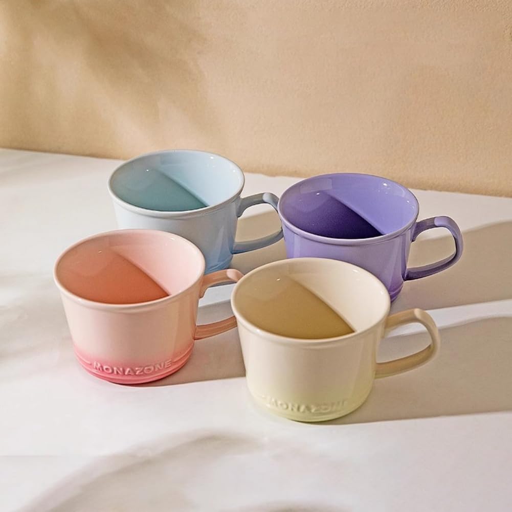 TREEWOO Large Ceramic Coffee Mug, 16.9 Oz Gradient Blue Durable Everyday Cup NEW