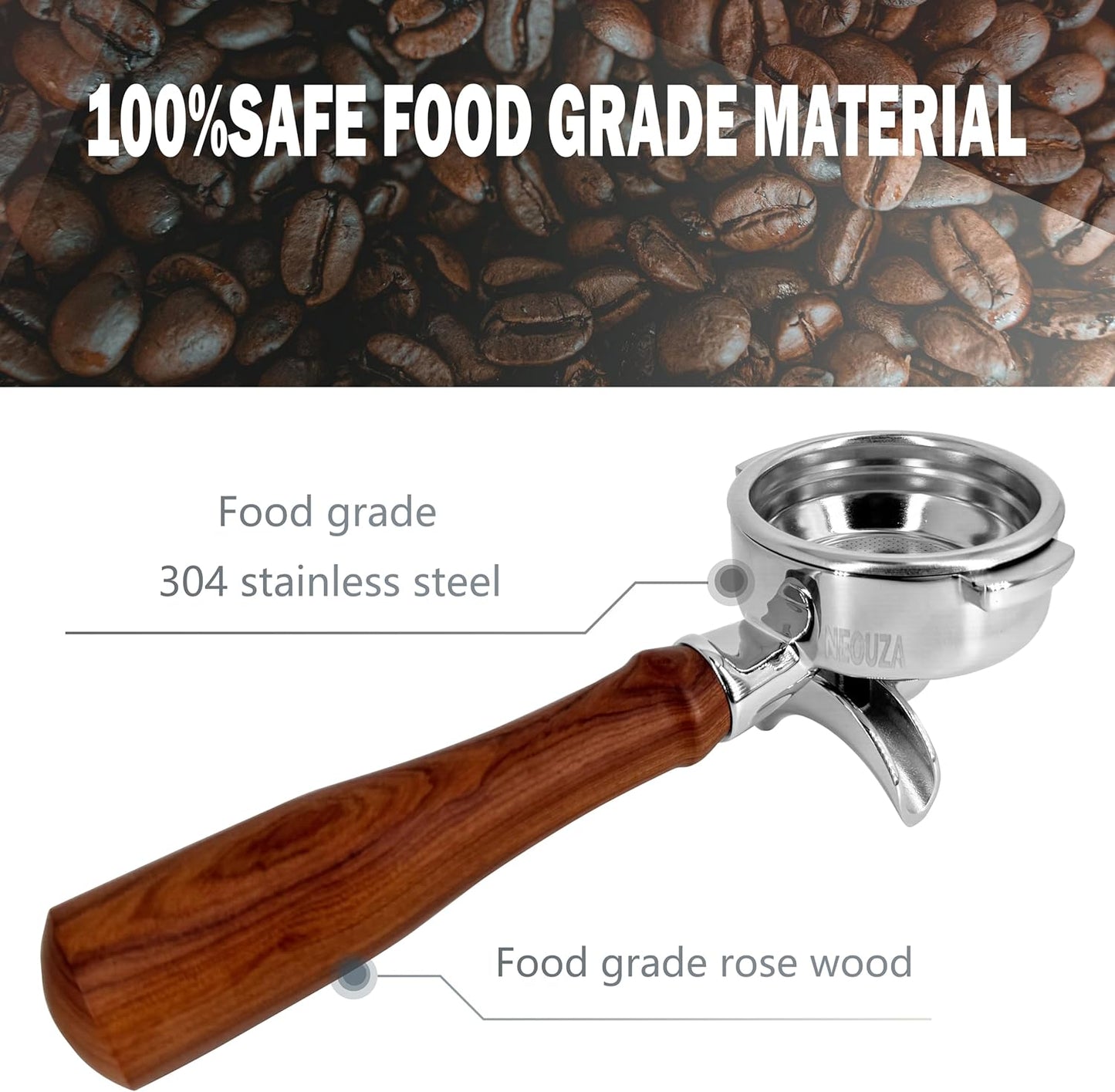 NEOUZA 58mm Espresso Portafilter Compatible with E61 Coffee Machine Tamper NEW