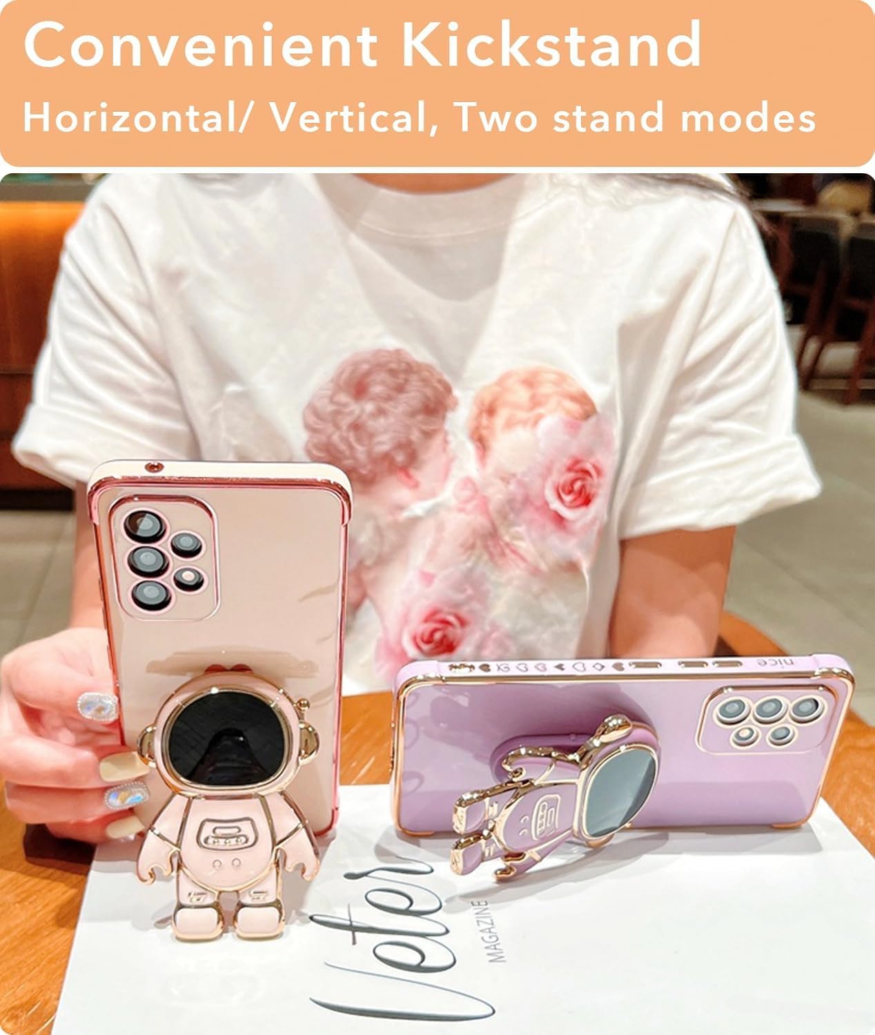 ELEPIK Cute Luxury Astronaut Protective Case with Stand Samsung Galaxy S24 NEW