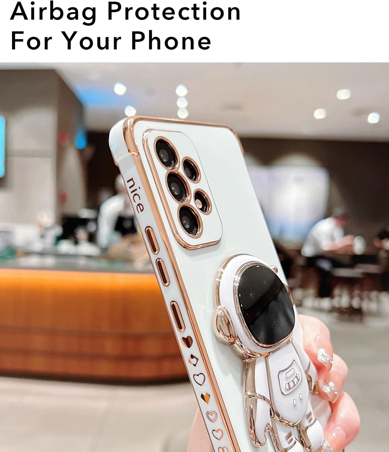 ELEPIK Cute Luxury Astronaut Protective Case with Stand Samsung Galaxy S24 NEW