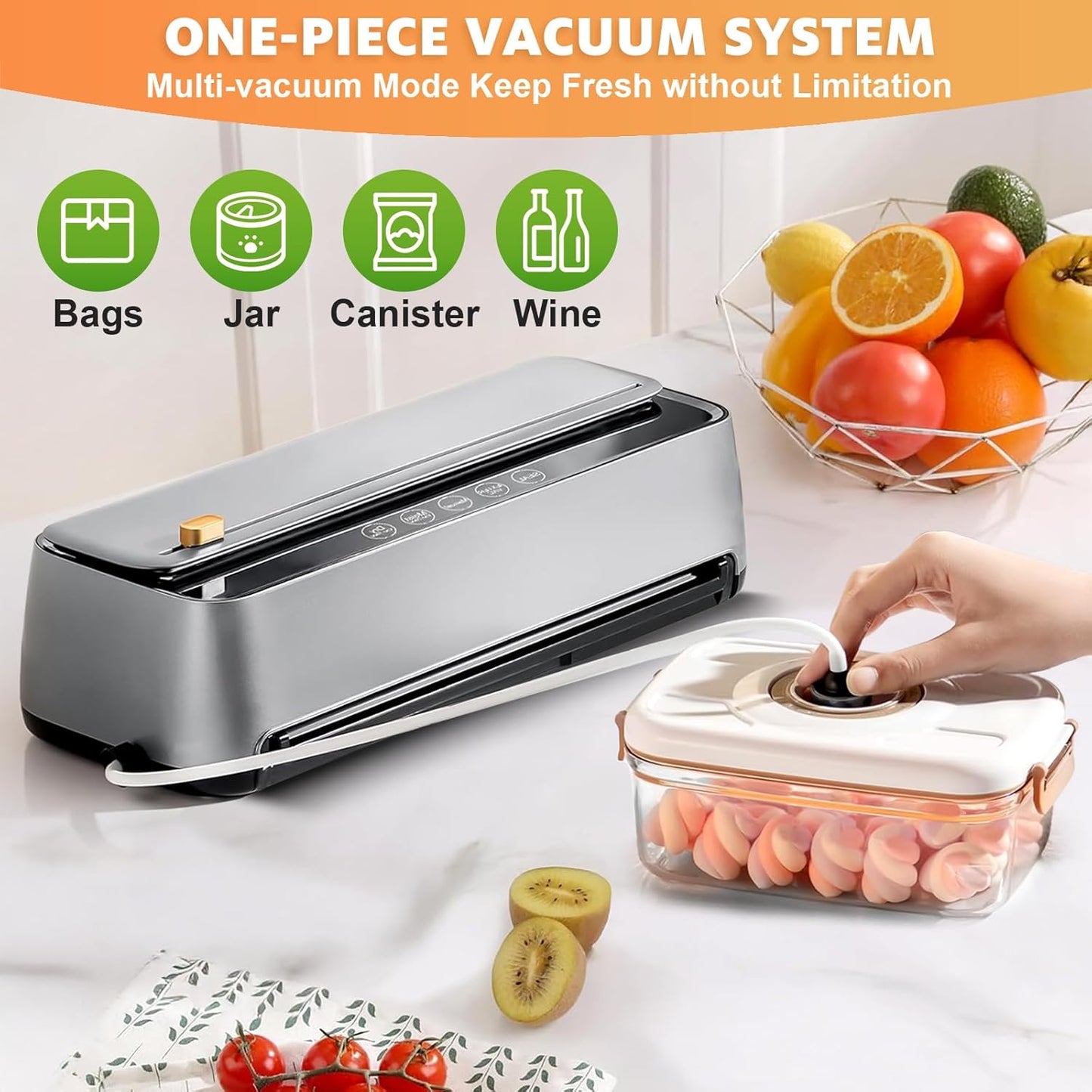 Intellihome Automatic Food Vacuum Sealer Machine Powerful 100KPA Suction DEMO