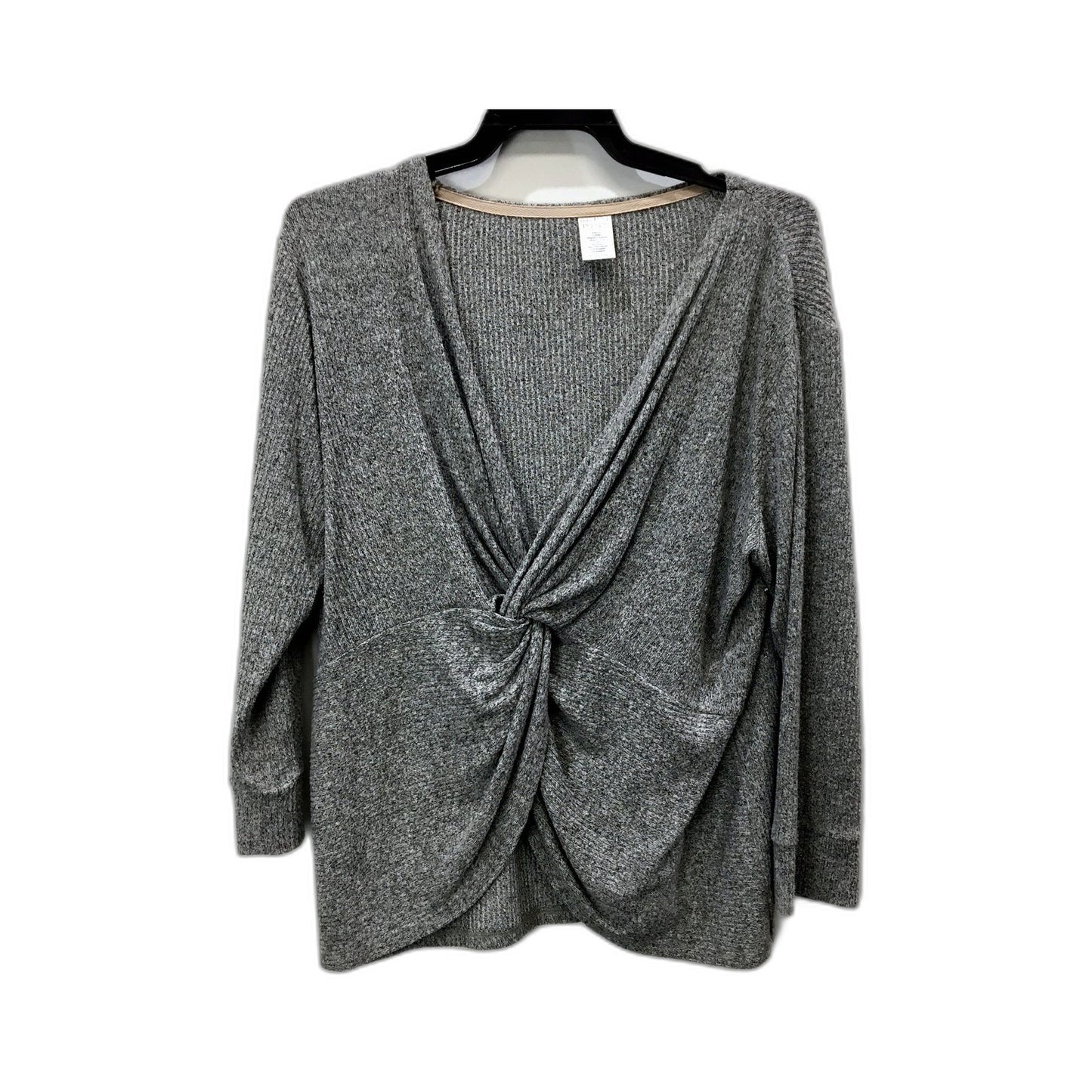Bras N Things Womens Gray Pullover Sweatshirt Twisted Knot Design Size 12