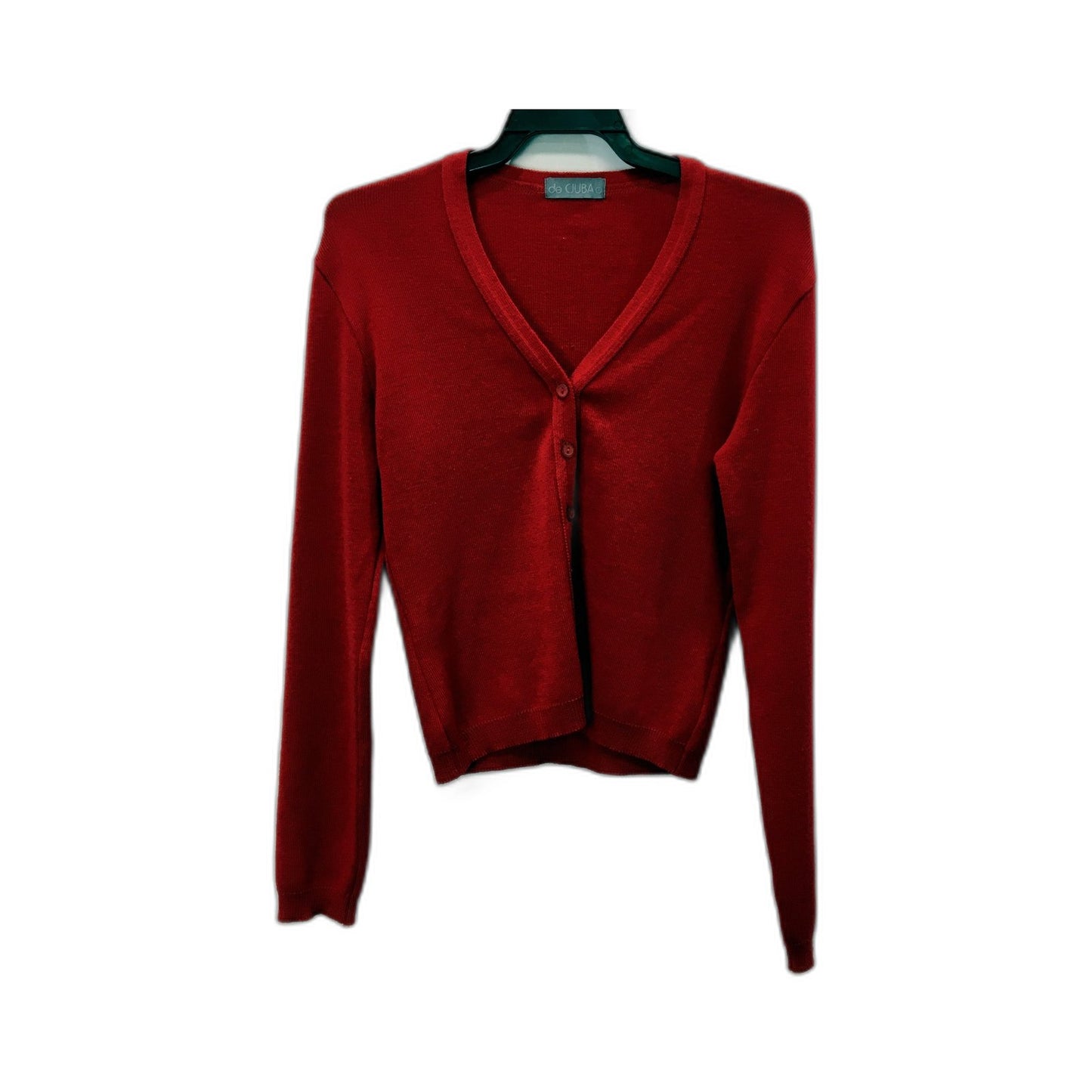 de Cuba Womens Red Button-Down Cardigan Sweater Size 1